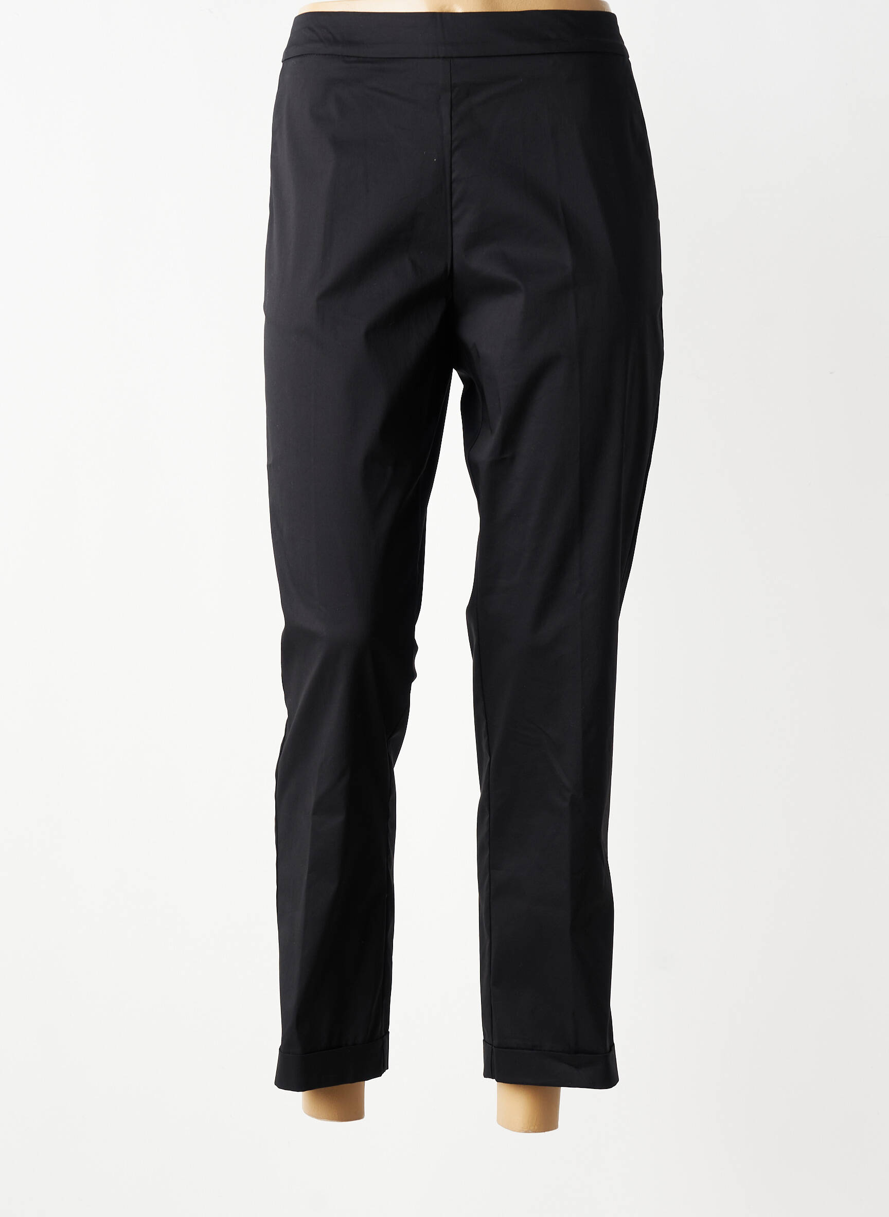 Pantalon 7/8 țesătură poplin mărime normală negru VOLPATO femeie
