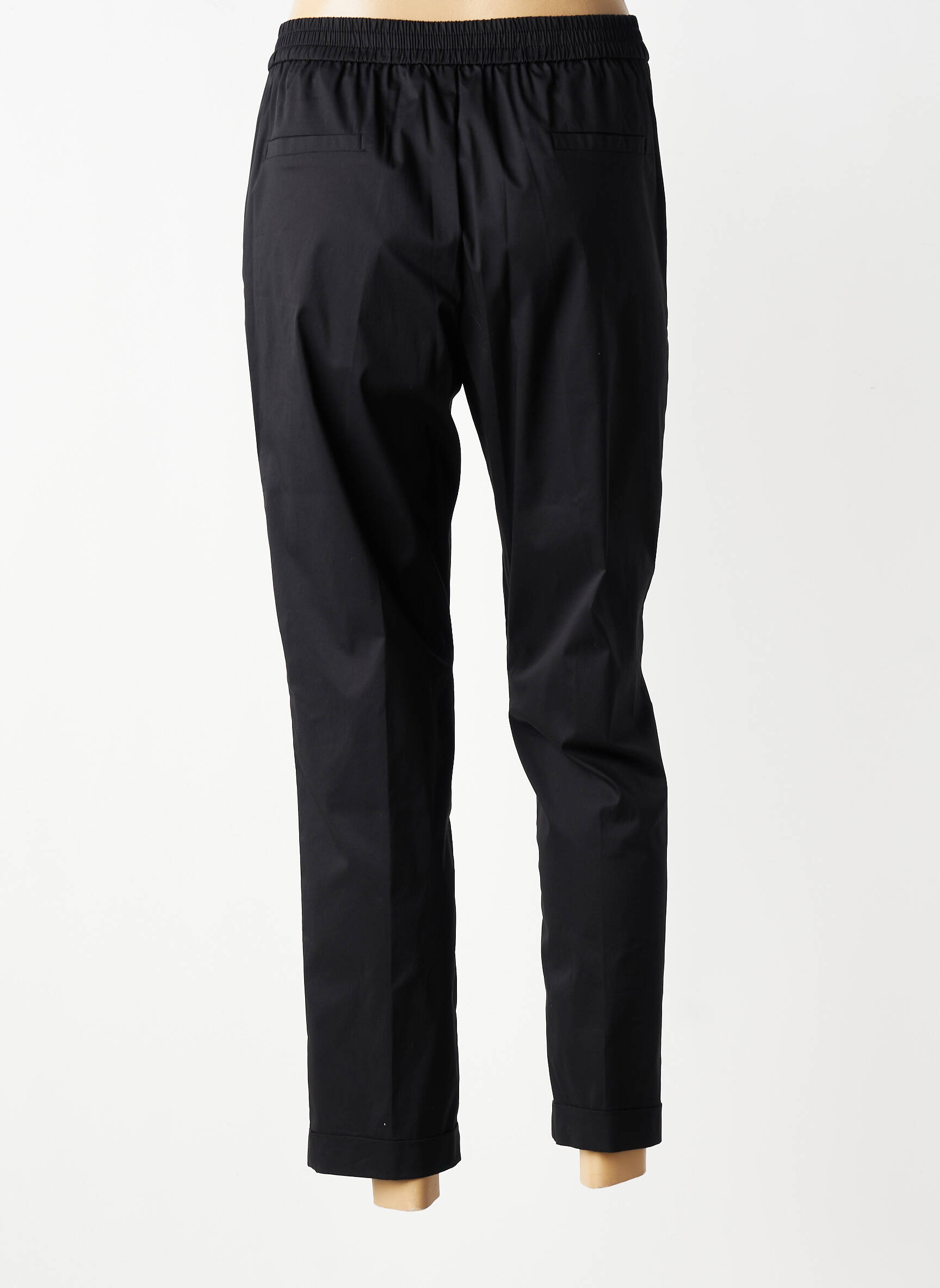 Pantalon 7/8 țesătură poplin mărime normală negru VOLPATO femeie