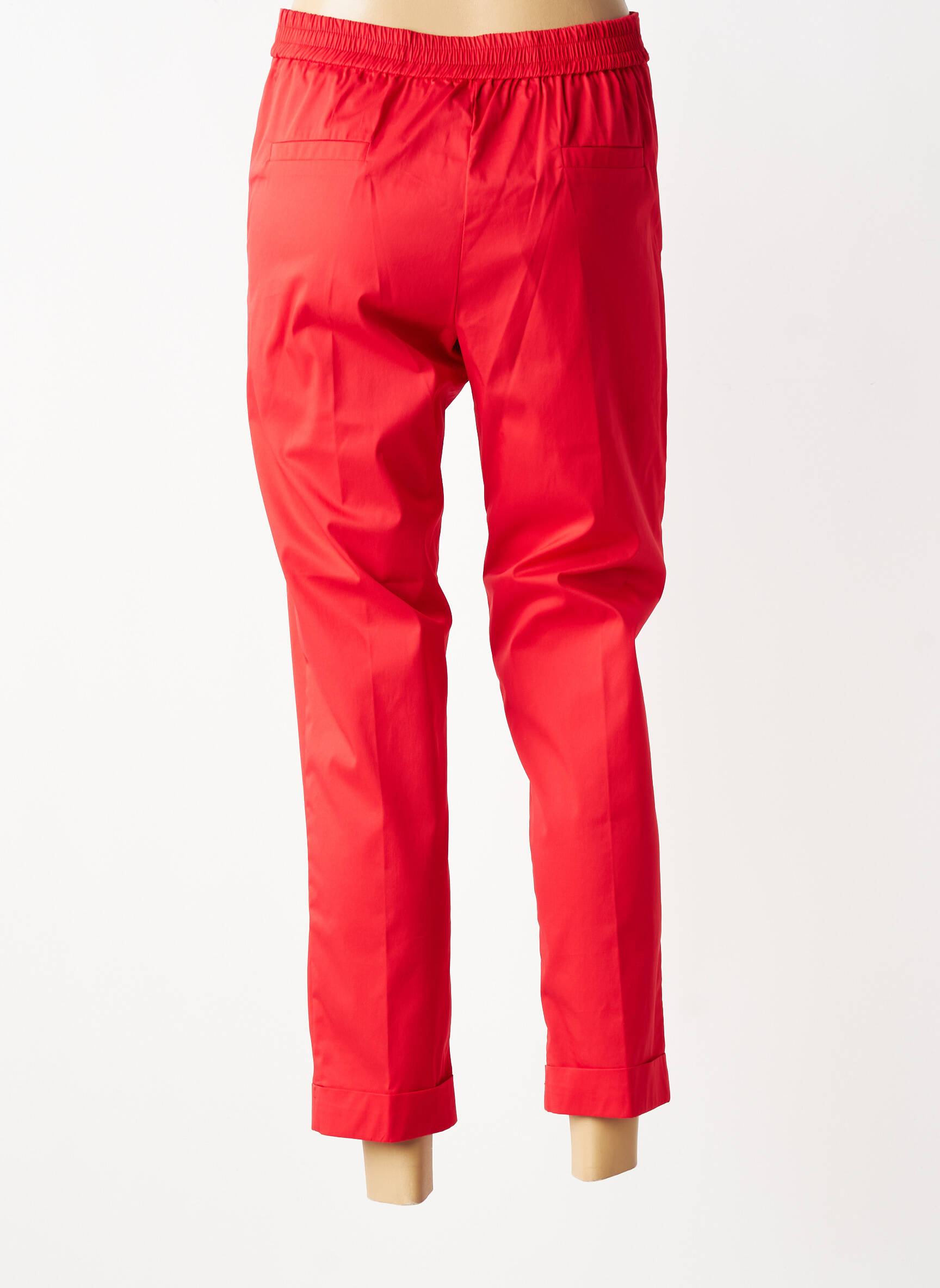Pantalon 7/8 țesătură poplin mărime normală roșu VOLPATO femeie