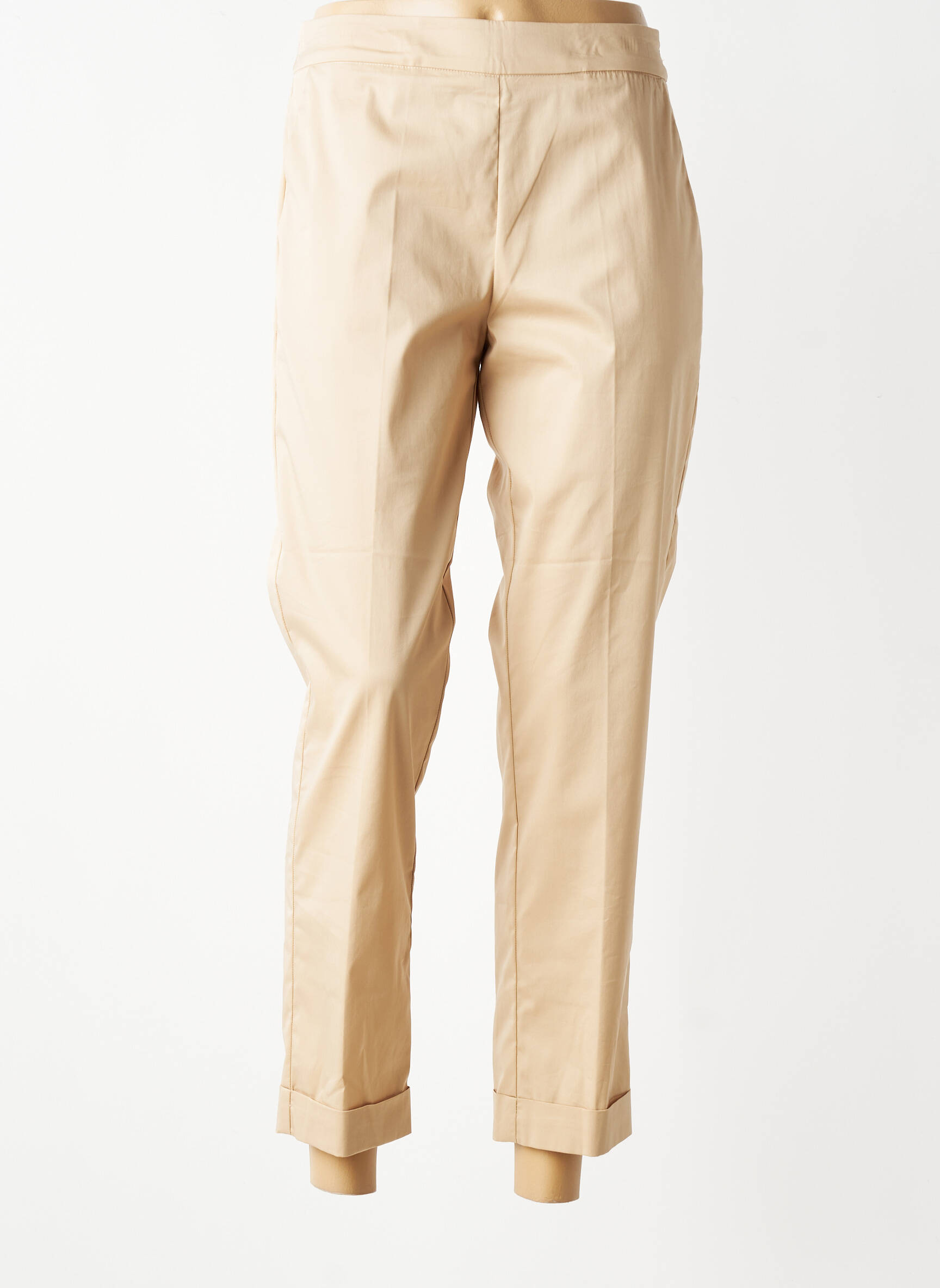 Pantalon 7/8 țesătură poplin mărime normală bej VOLPATO femeie