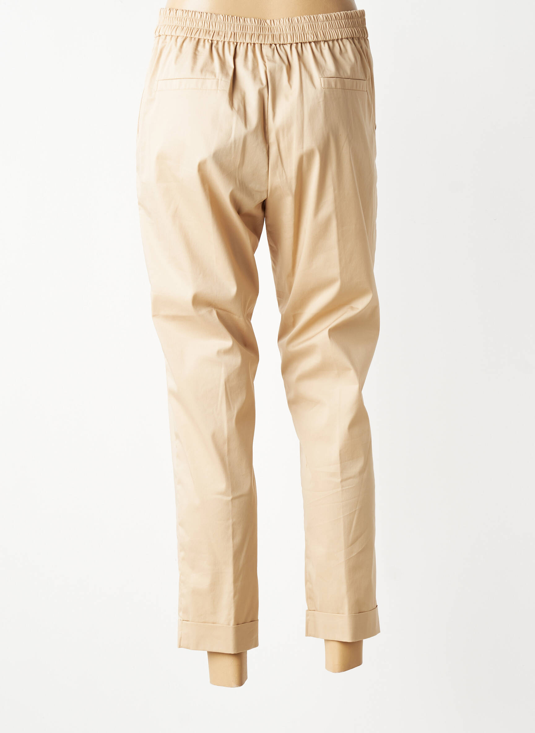 Pantalon 7/8 țesătură poplin mărime normală bej VOLPATO femeie