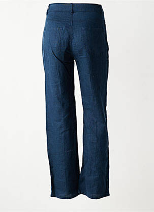 Pantalon drept țesătură crep talie înaltă albastru VAN-DOS femeie