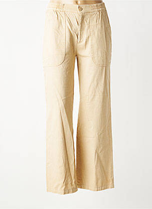 Pantalon drept țesătură crep talie înaltă bej REIKO femeie