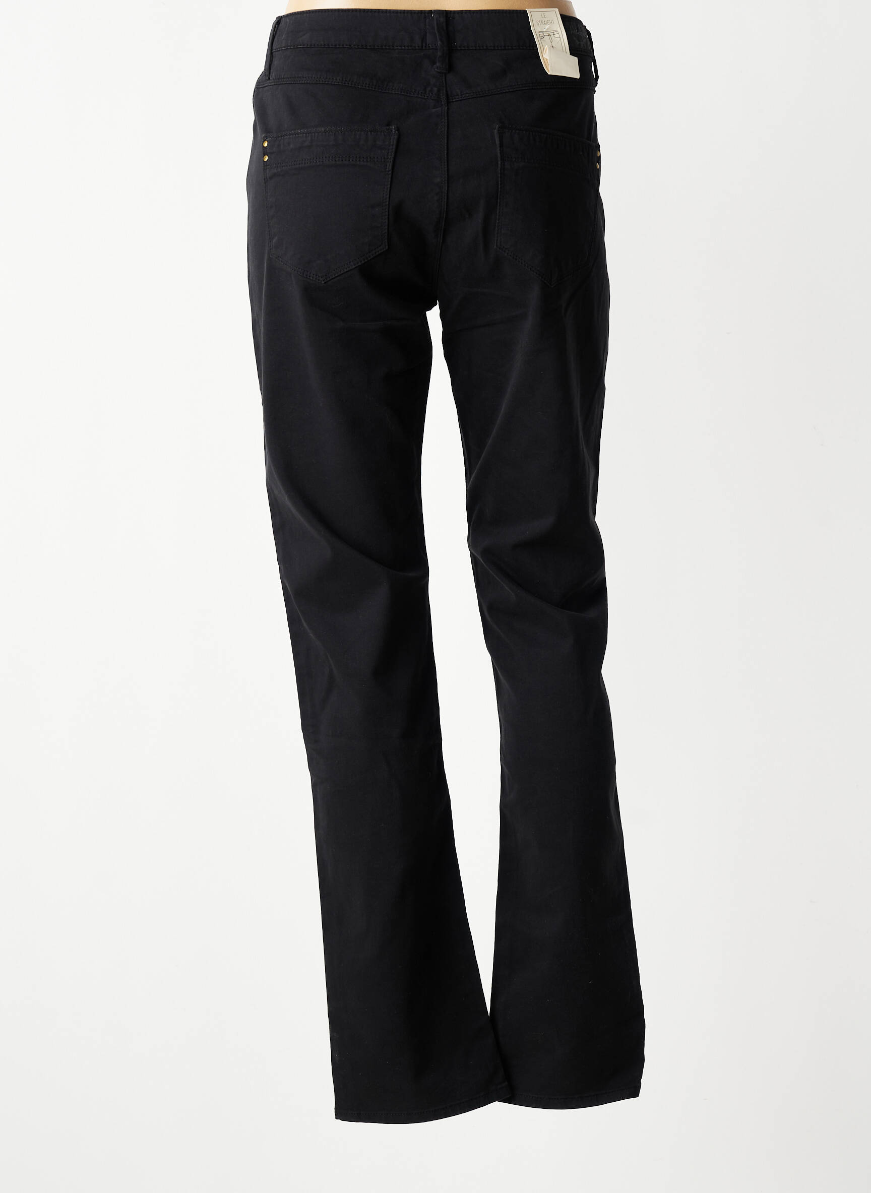 Pantalon slim țesătură poplin mărime normală negru KANOPE femeie