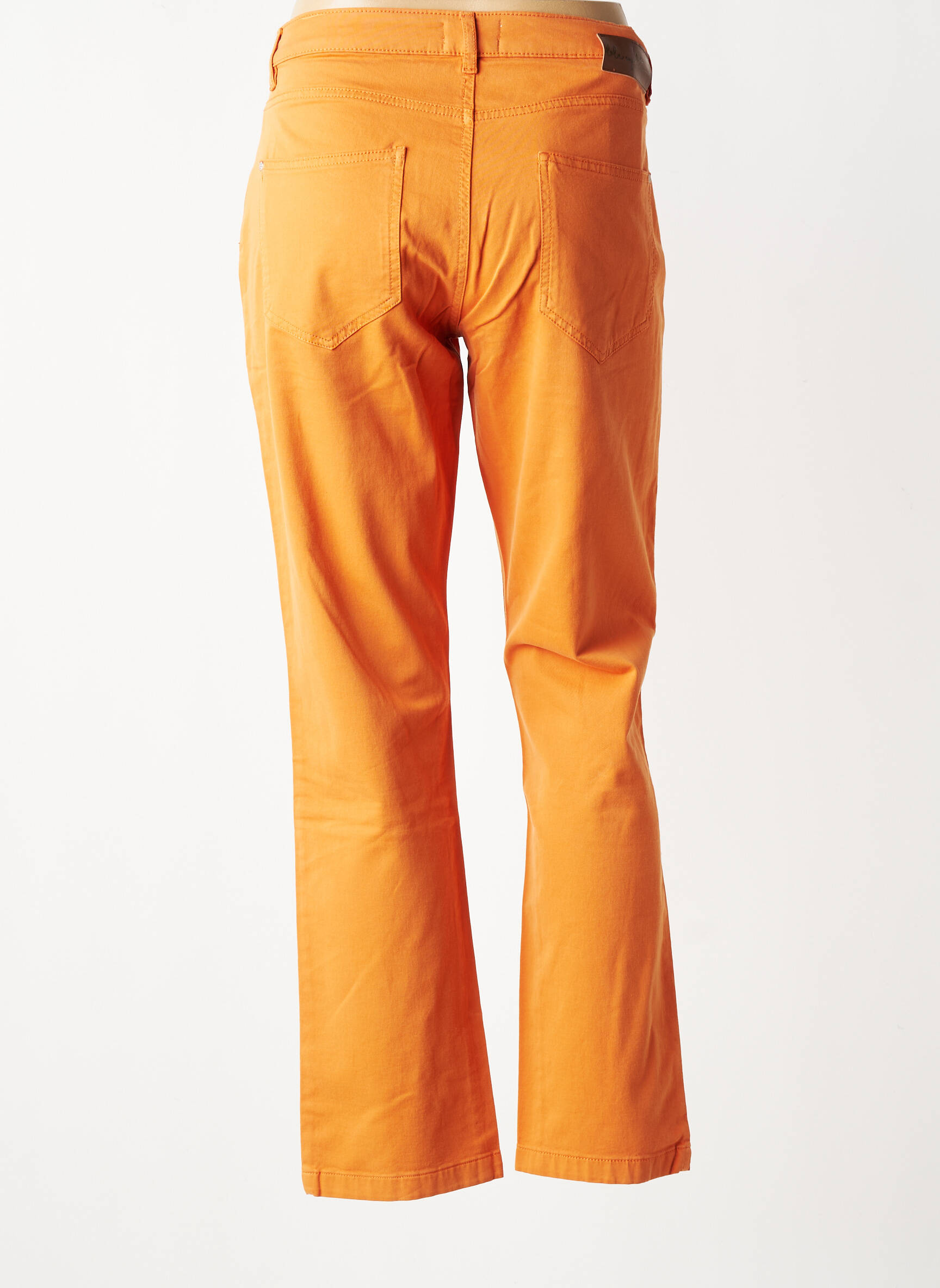 Pantalon drept țesătură poplin mărime normală portocalie LOLA ESPELETA femeie