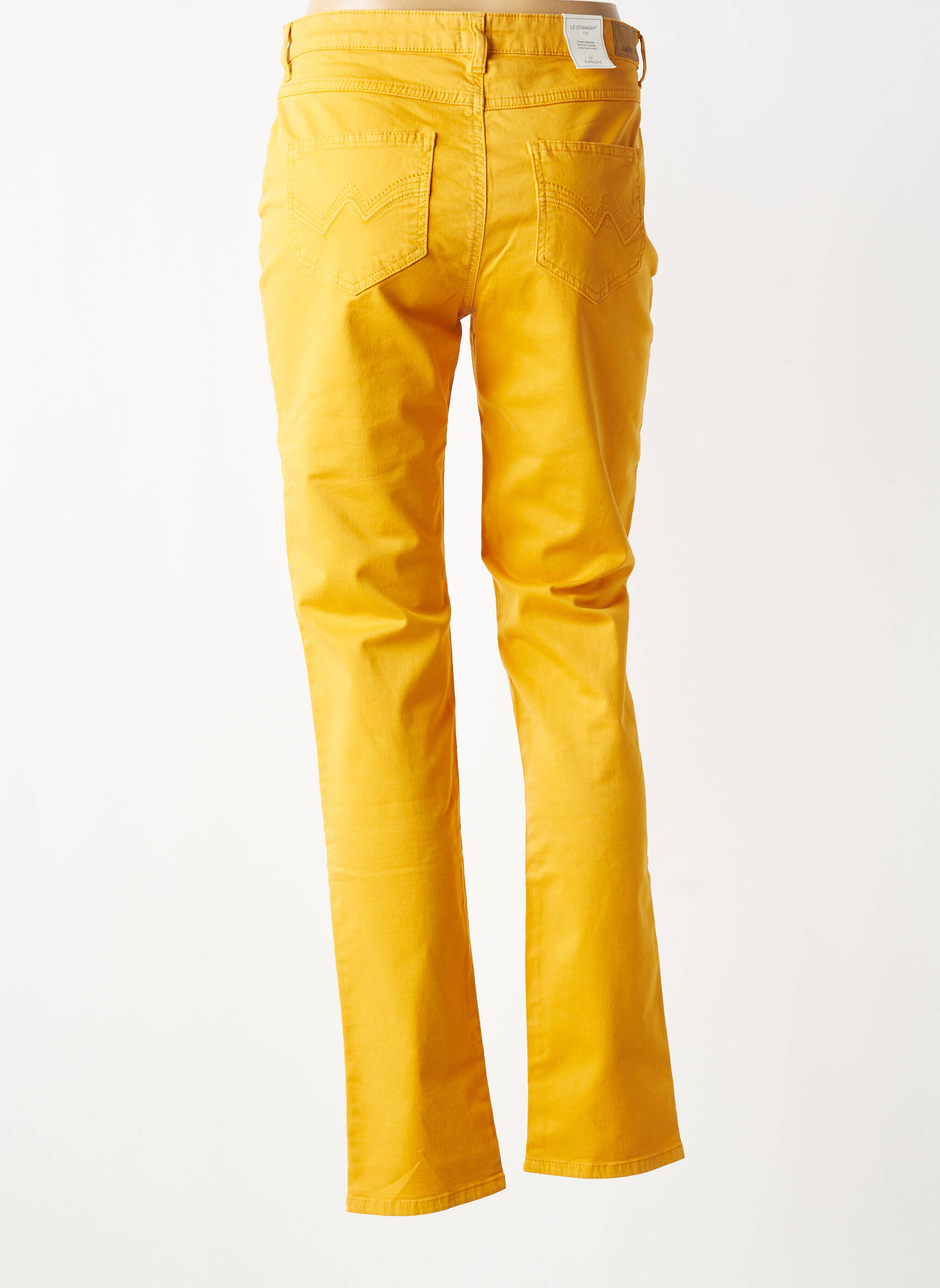 Pantalon drept țesătură poplin mărime normală galben KANOPE femeie