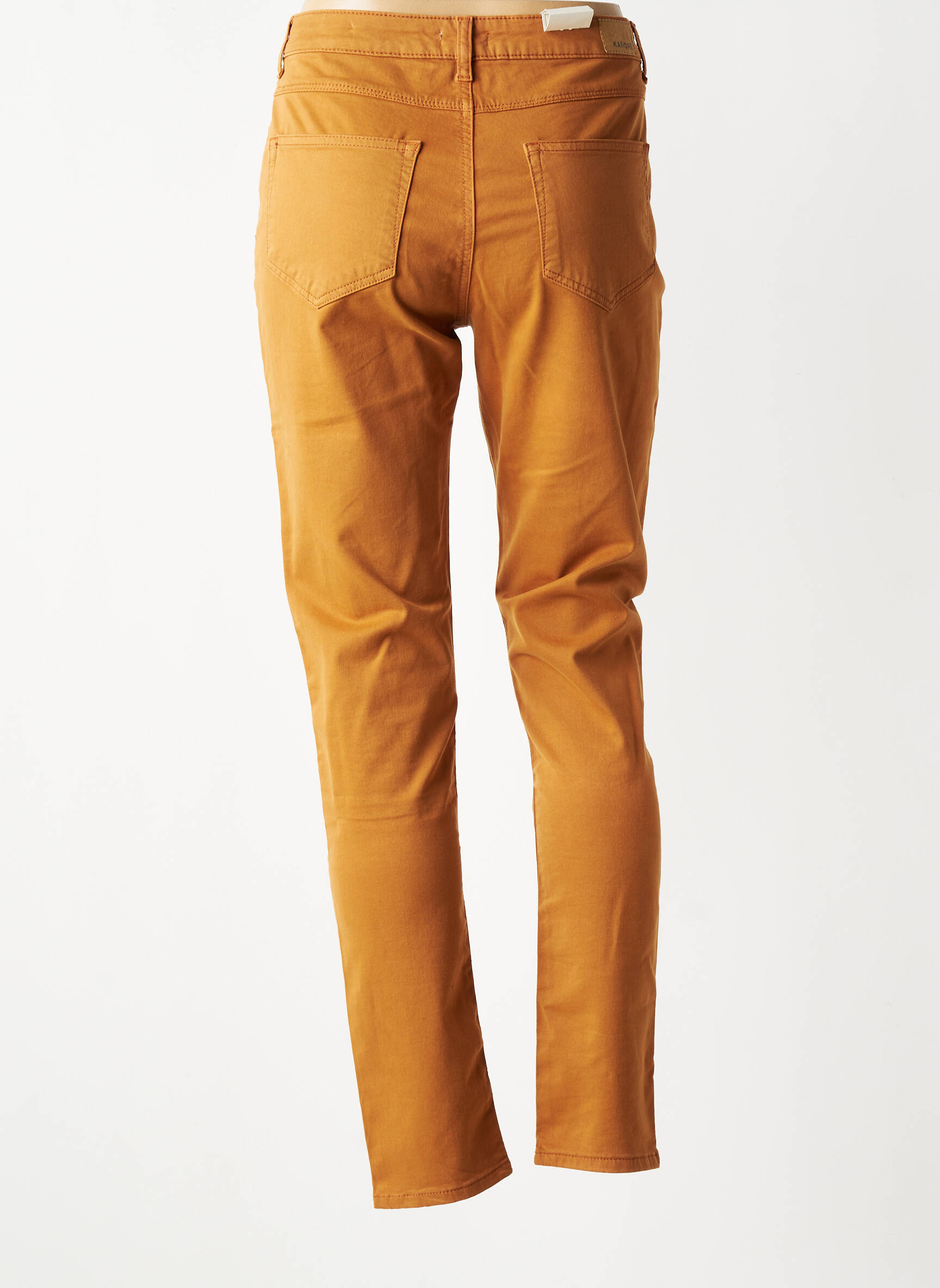 Pantalon slim țesătură poplin mărime normală galben KANOPE femeie