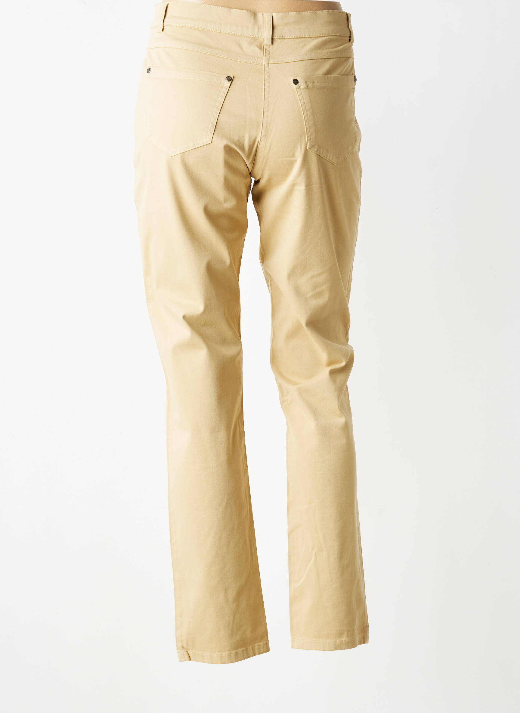 Pantalon slim țesătură poplin mărime normală bej QUATTRO femeie