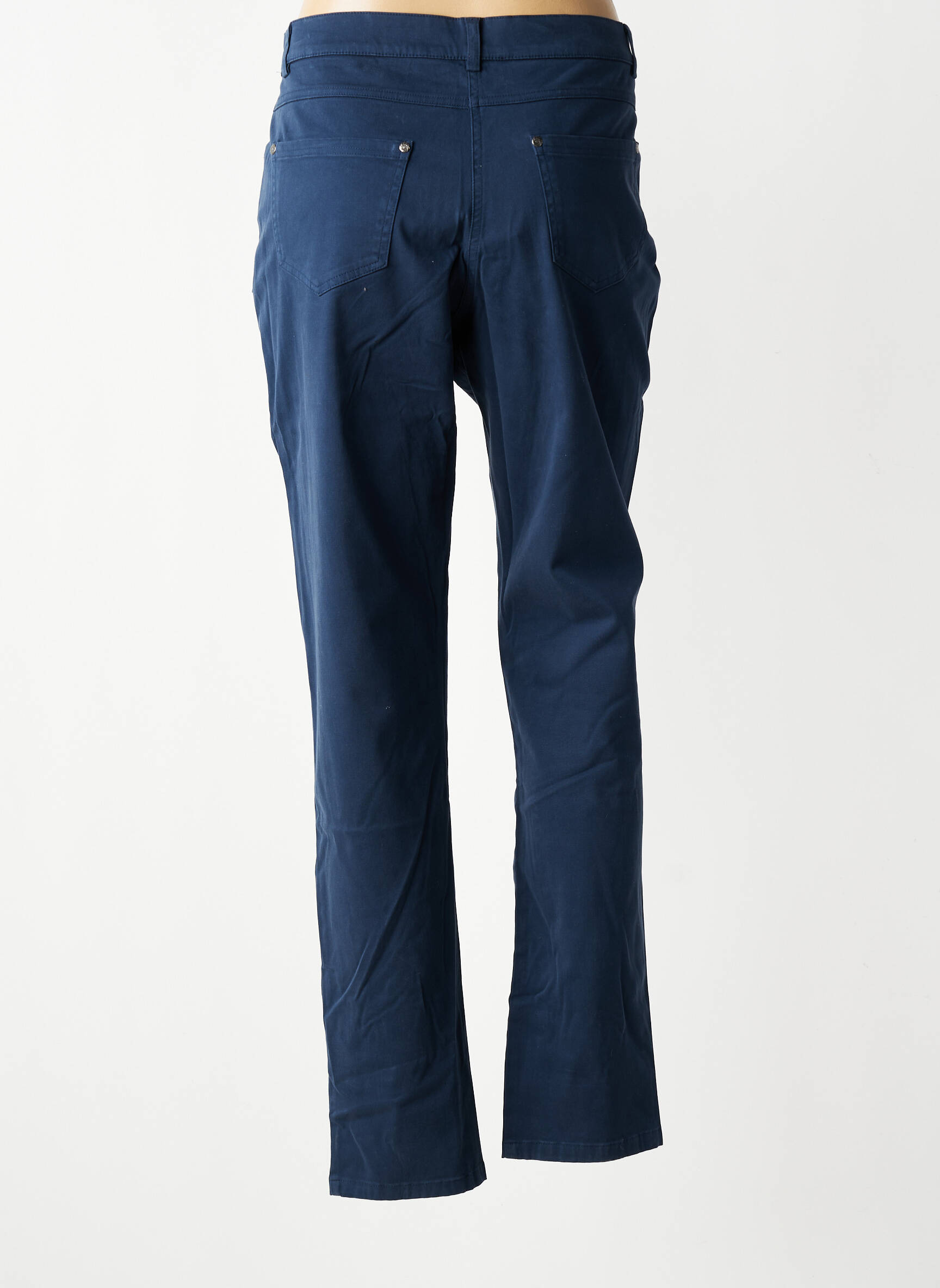 Pantalon slim țesătură poplin mărime normală albastru QUATTRO femeie