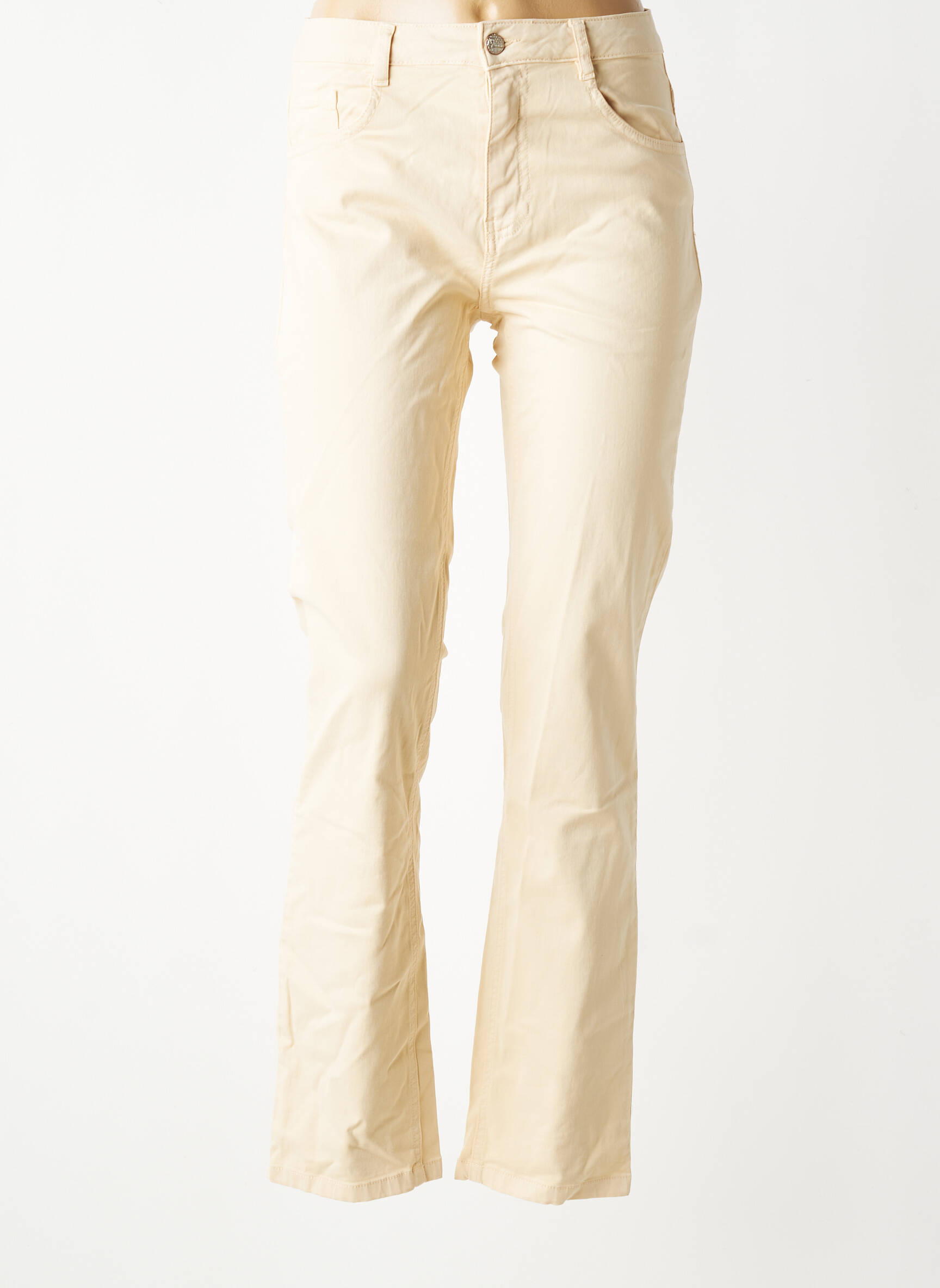 Pantalon slim talie înaltă talie înaltă bej LOLA ESPELETA femeie