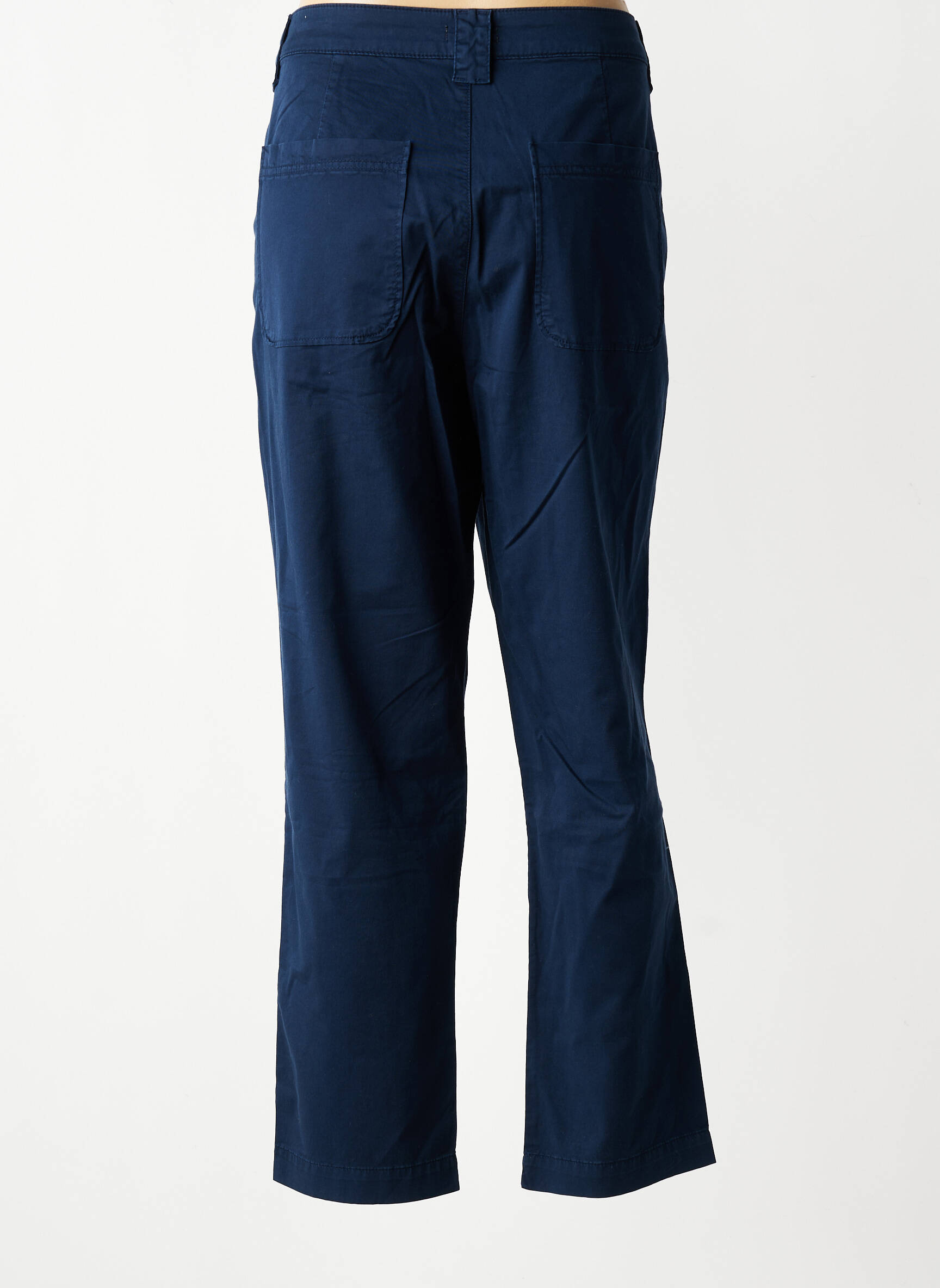 Pantalon drept țesătură poplin mărime normală albastru KANOPE femeie