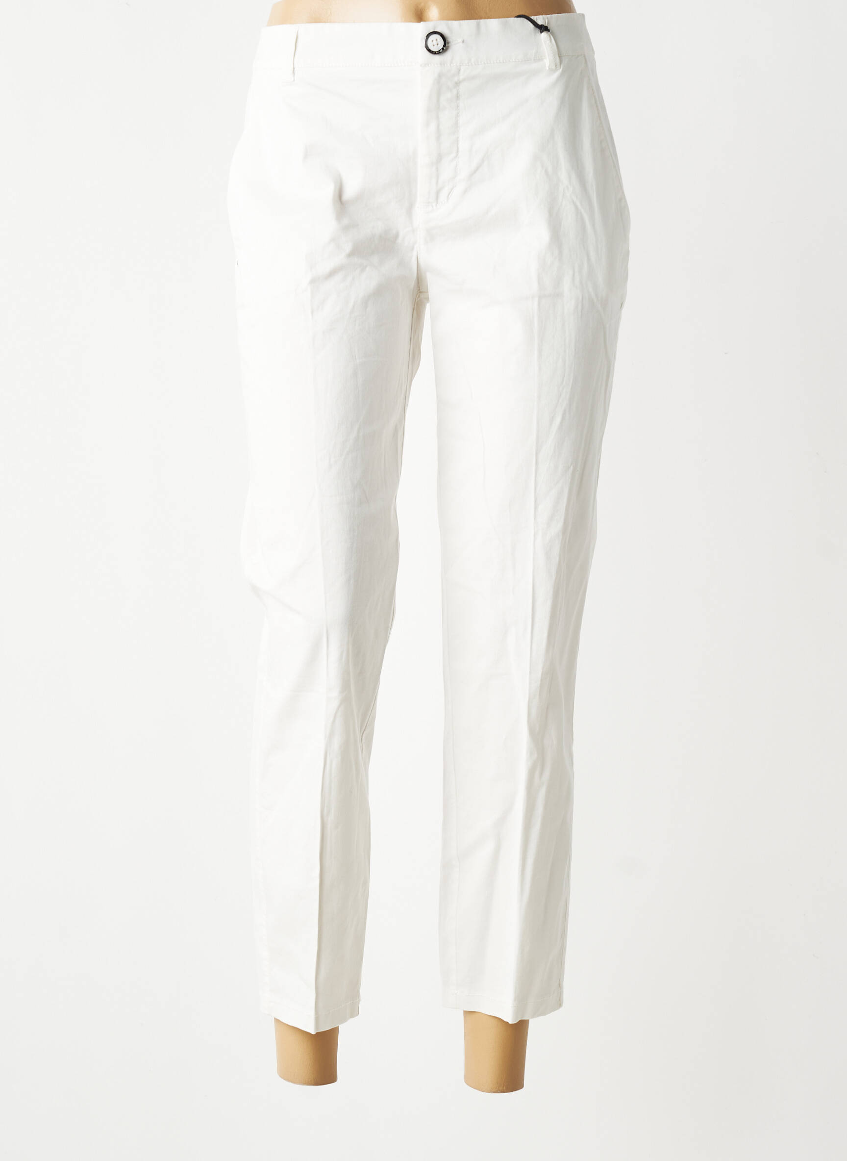 Pantalon chino țesătură poplin mărime normală alb STREET ONE femeie