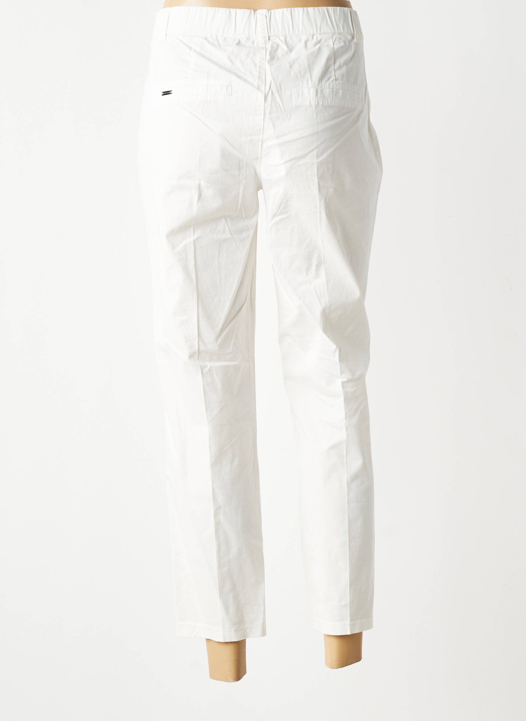 Pantalon chino țesătură poplin mărime normală alb STREET ONE femeie