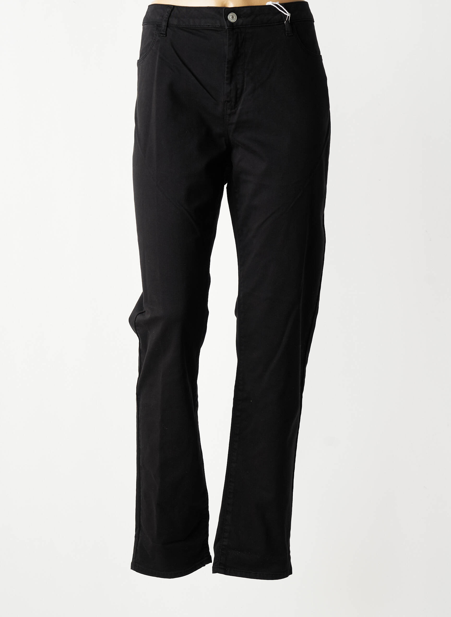 Pantalon drept țesătură poplin mărime normală negru KANOPE femeie