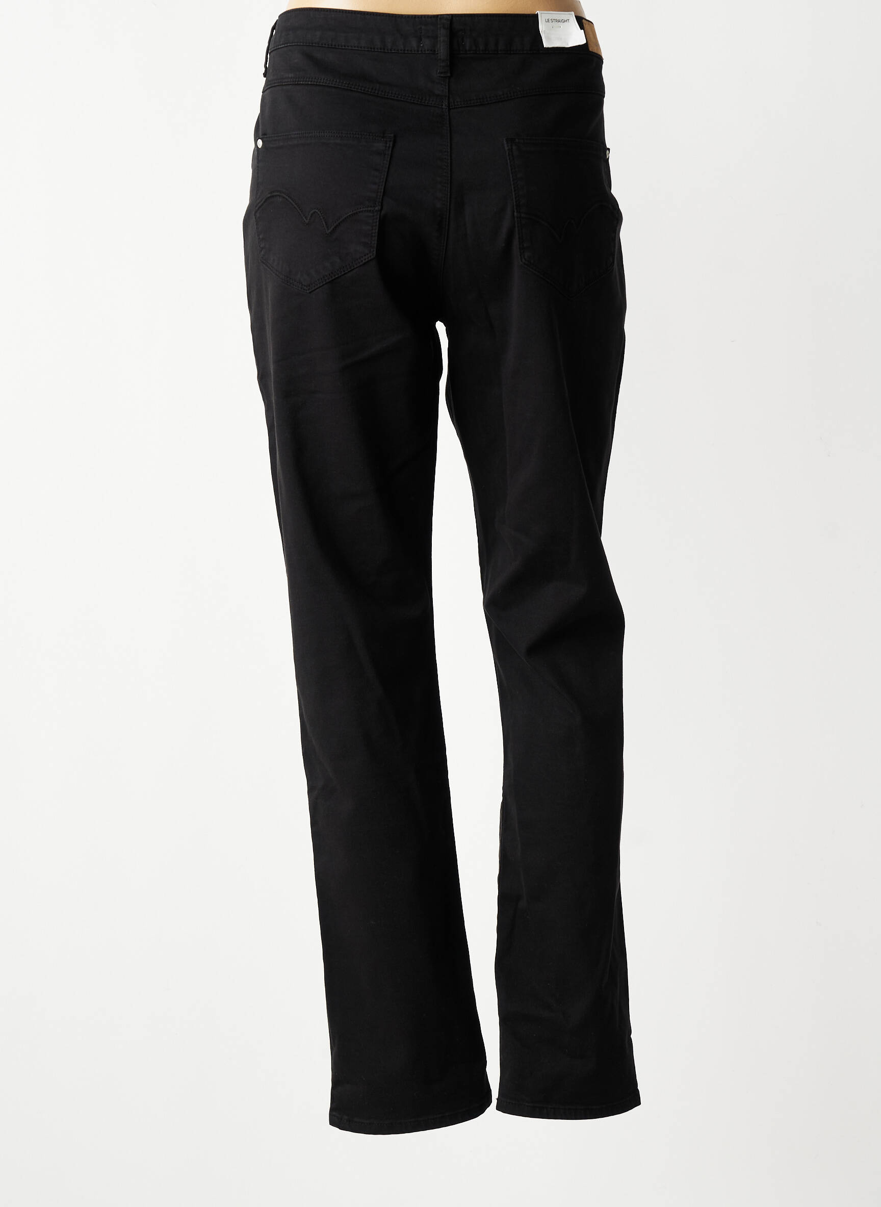 Pantalon drept țesătură poplin mărime normală negru KANOPE femeie