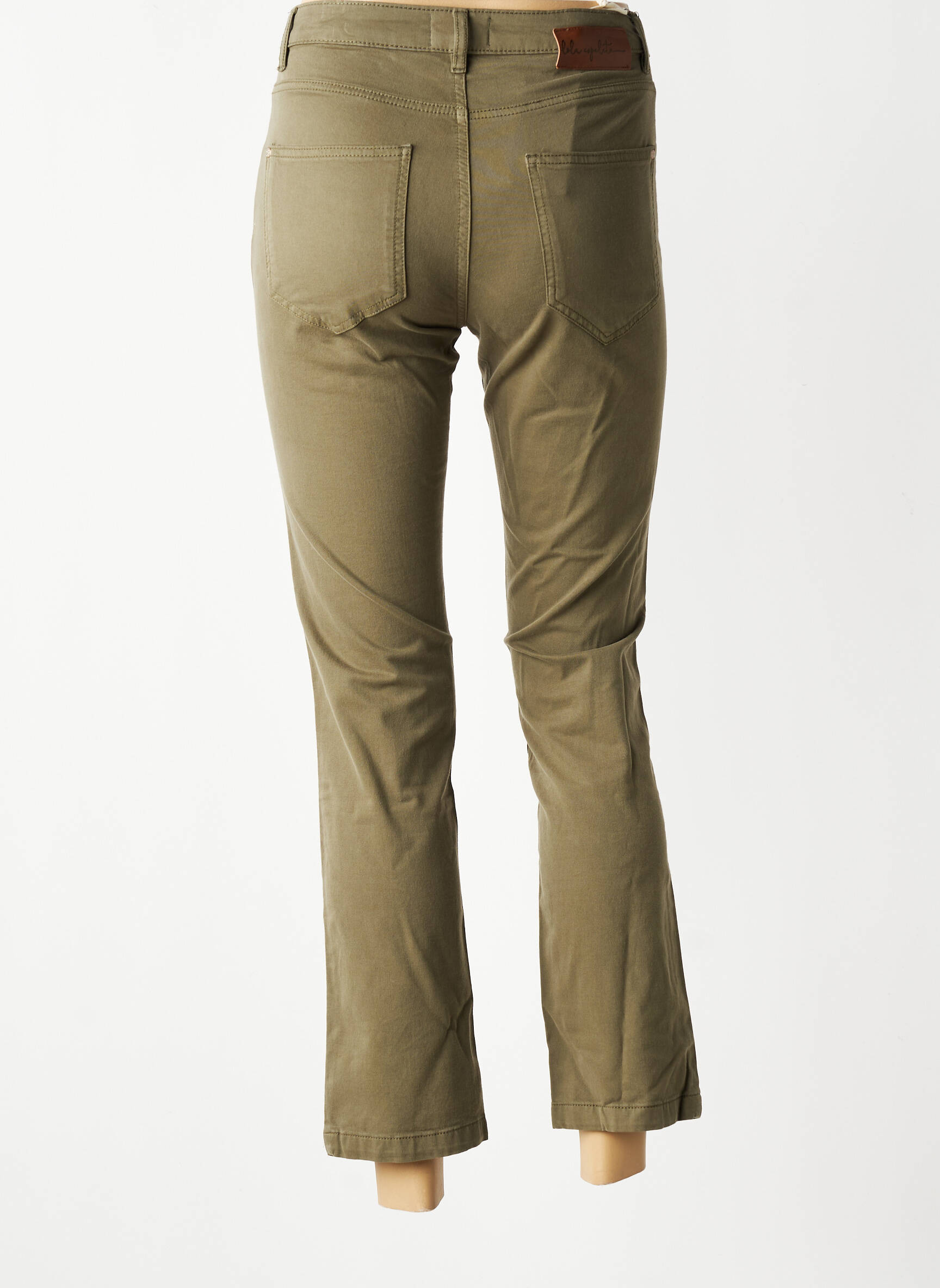 Pantalon slim talie înaltă talie înaltă verde LOLA ESPELETA femeie