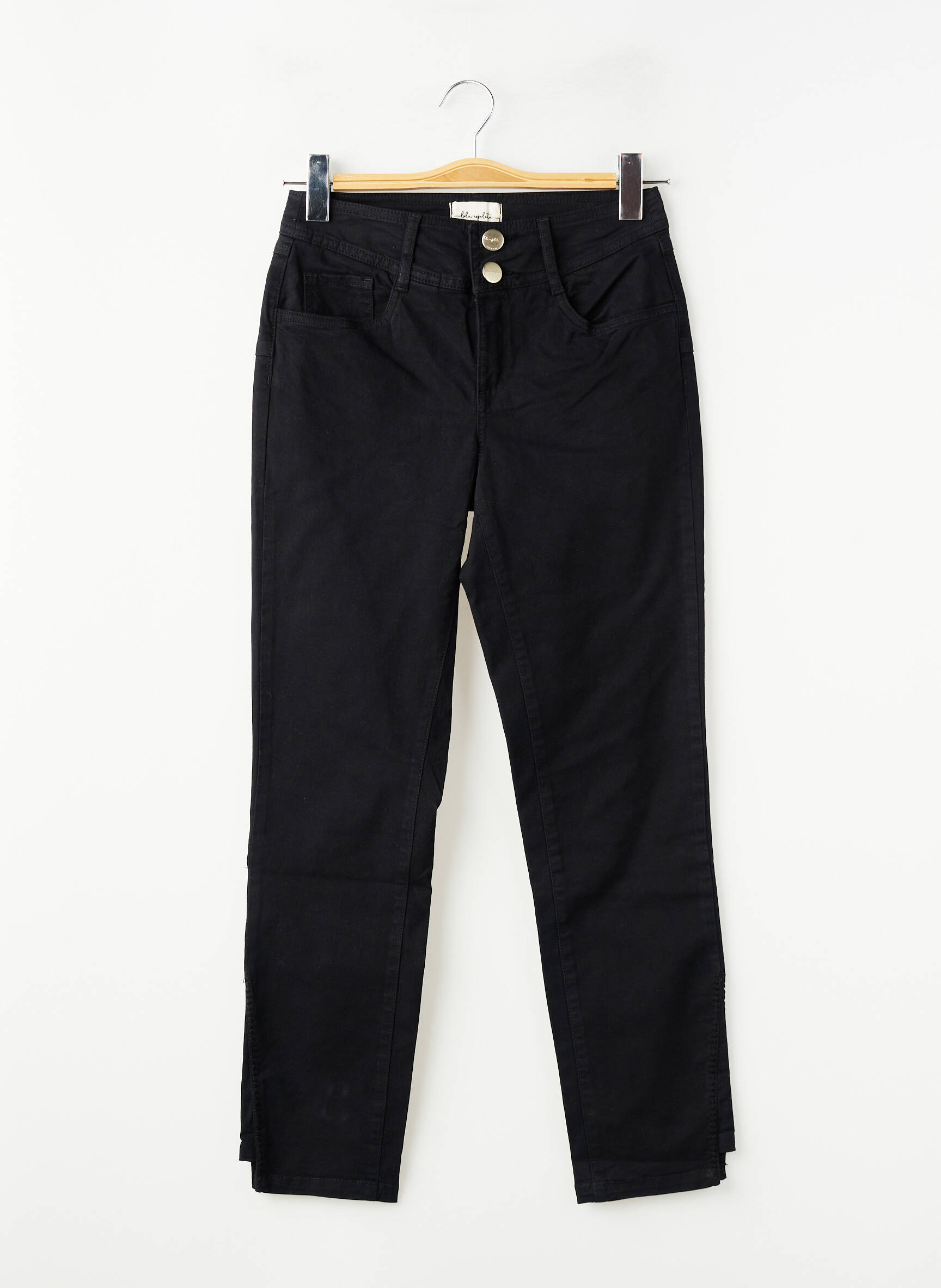 Pantalon slim talie înaltă talie înaltă negru LOLA ESPELETA femeie