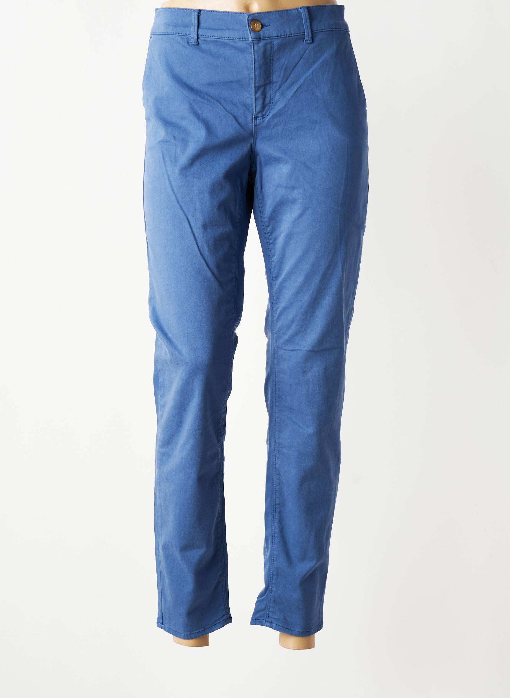 Pantalon chino elasticitate mărime normală albastru HAPPY femeie
