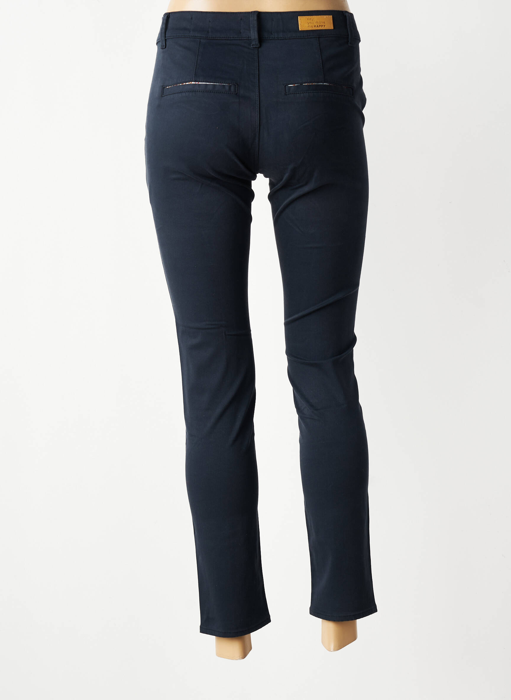 Pantalon chino elasticitate mărime normală albastru HAPPY femeie