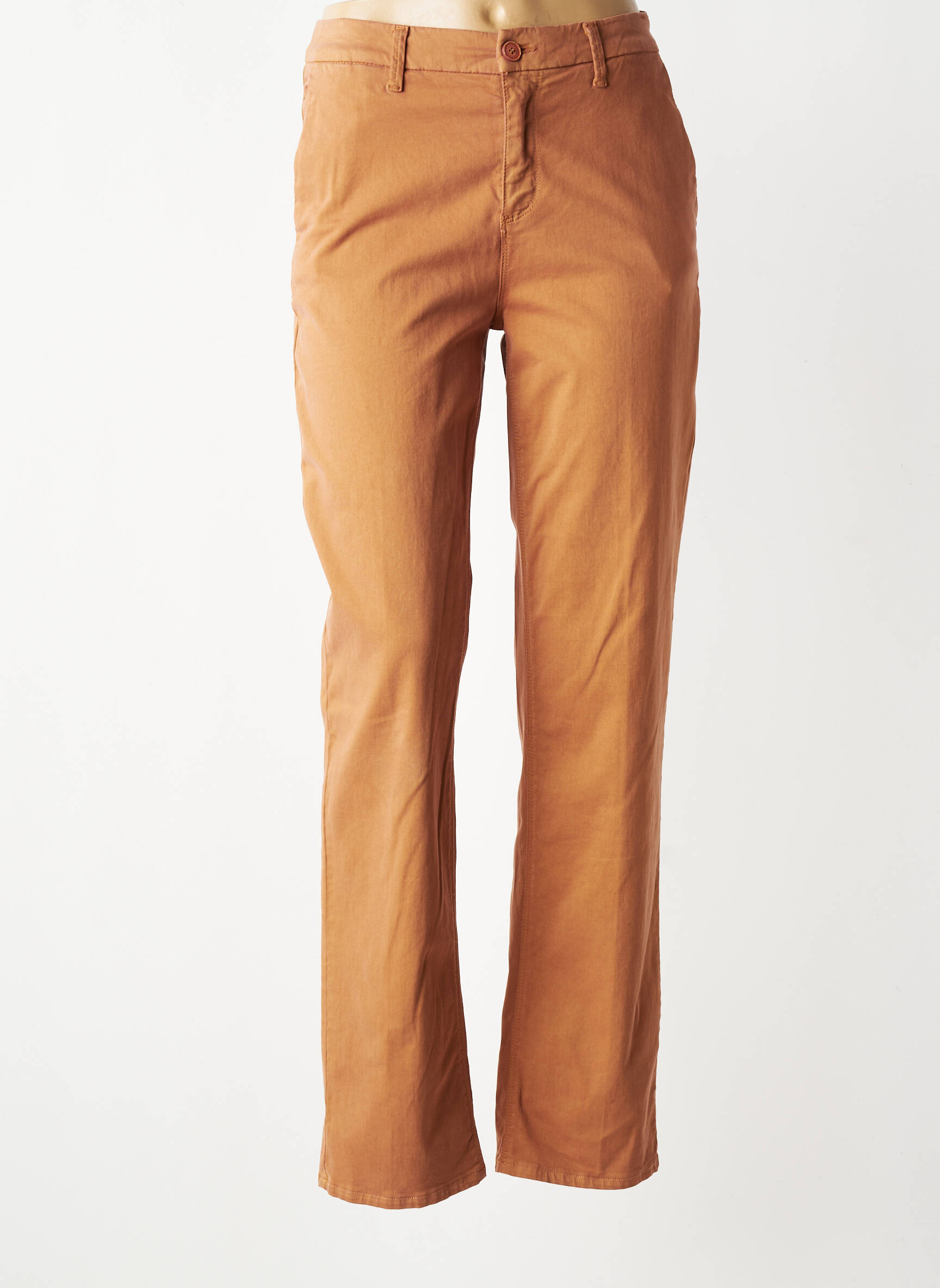 Pantalon chino elasticitate mărime normală maro HAPPY femeie