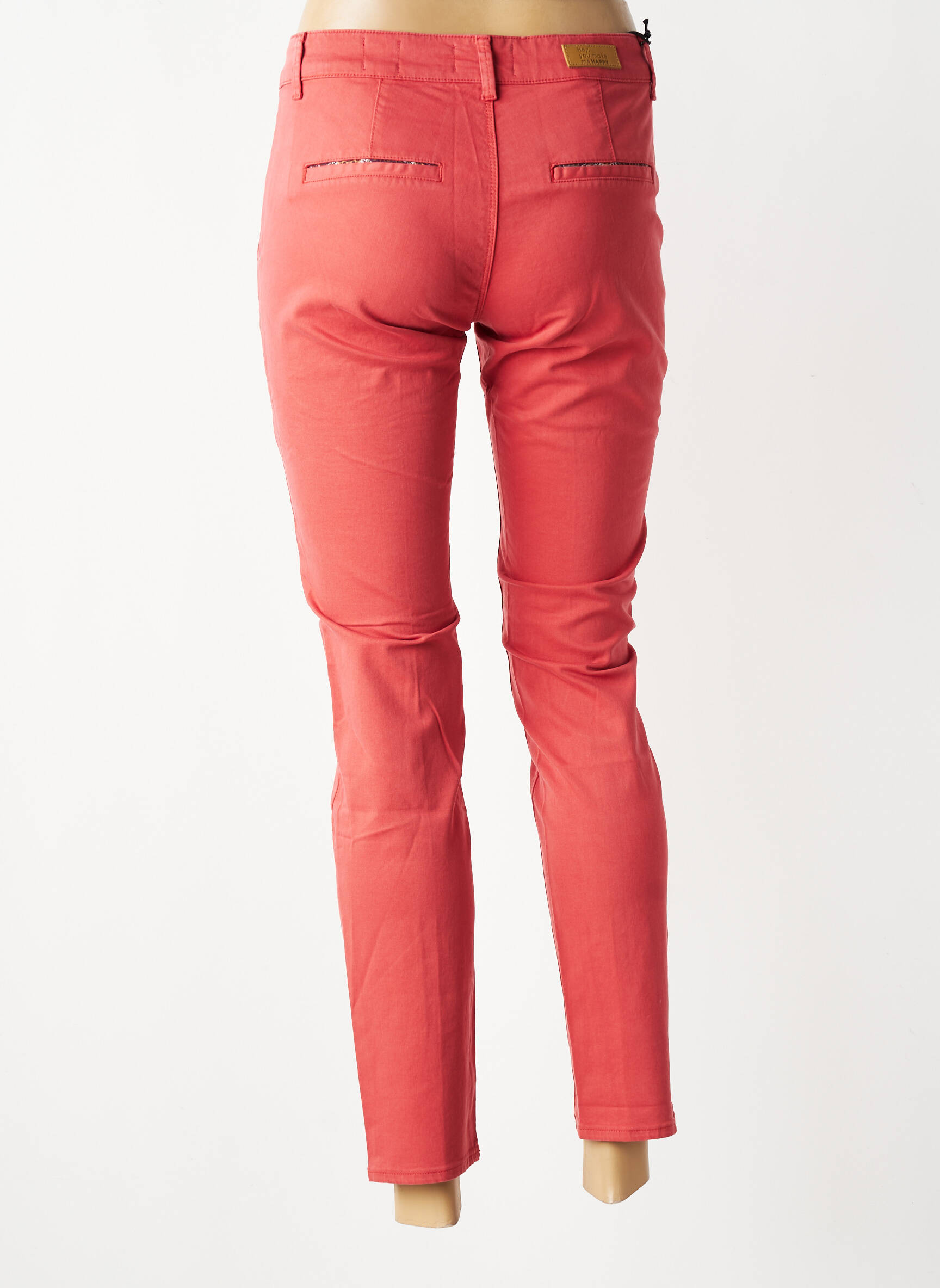 Pantalon chino elasticitate mărime normală portocalie HAPPY femeie