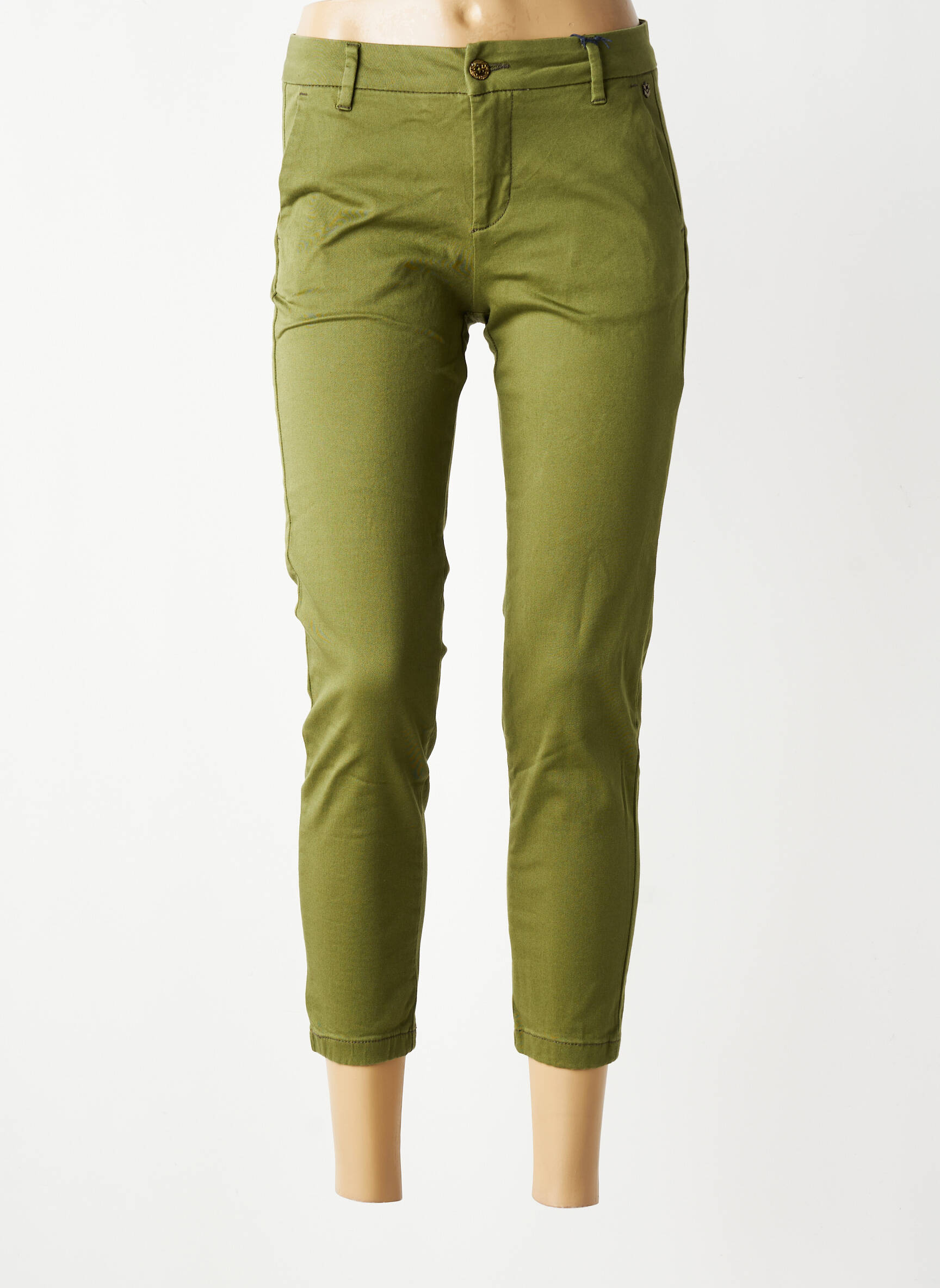 Pantalon chino elasticitate mărime normală verde FREEMAN T.PORTER femeie