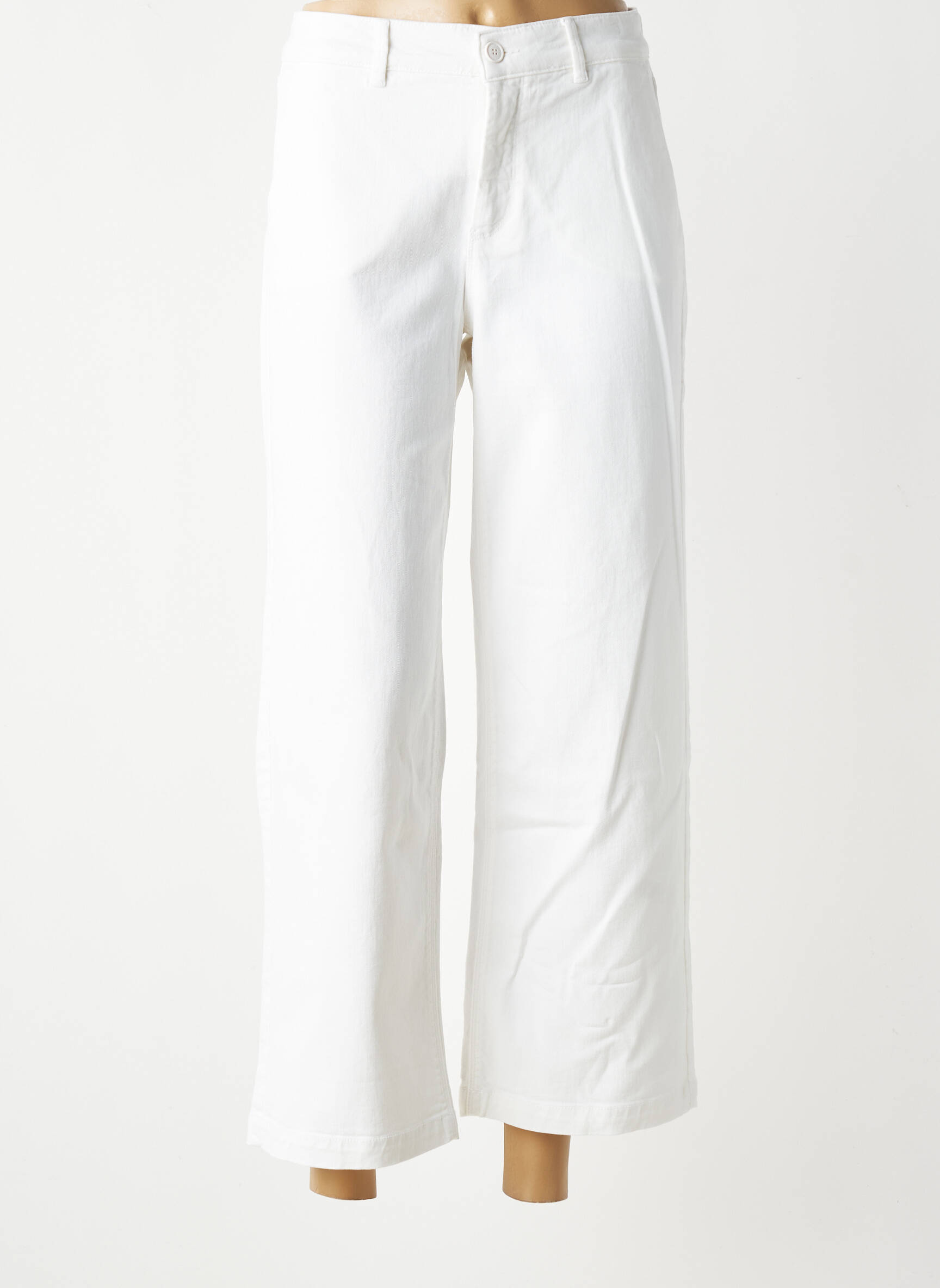 Pantalon 7/8 elasticitate mărime normală alb HAPPY femeie