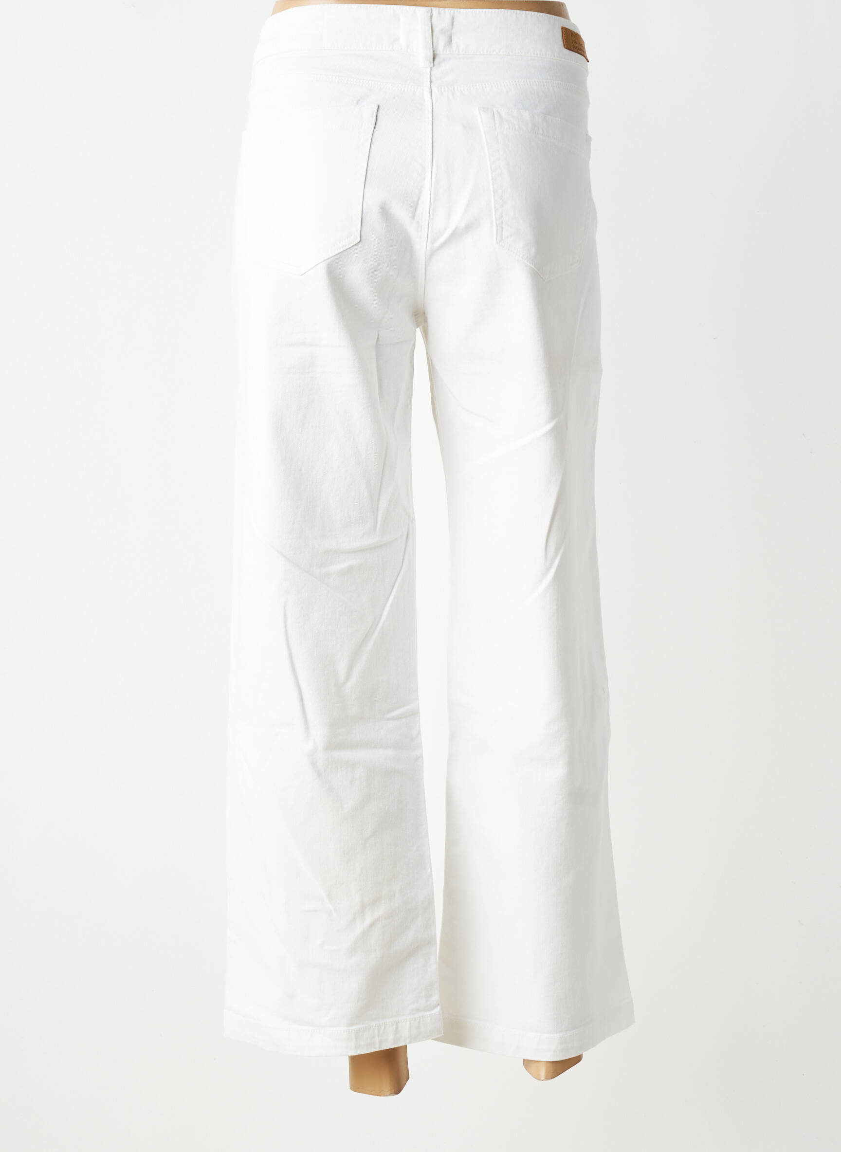 Pantalon 7/8 elasticitate mărime normală alb HAPPY femeie