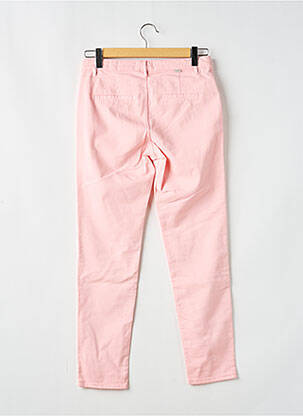 Pantalon chino țesătură poplin mărime normală roz HAPPY femeie