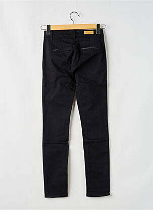 Pantalon chino țesătură poplin mărime normală negru HAPPY femeie