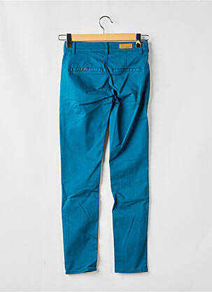Pantalon chino țesătură poplin mărime normală albastru HAPPY femeie