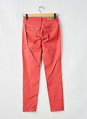 Pantalon chino țesătură poplin mărime normală portocalie HAPPY femeie