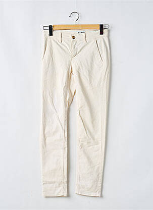 Pantalon chino țesătură poplin mărime normală bej HAPPY femeie