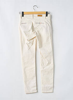 Pantalon chino țesătură poplin mărime normală bej HAPPY femeie