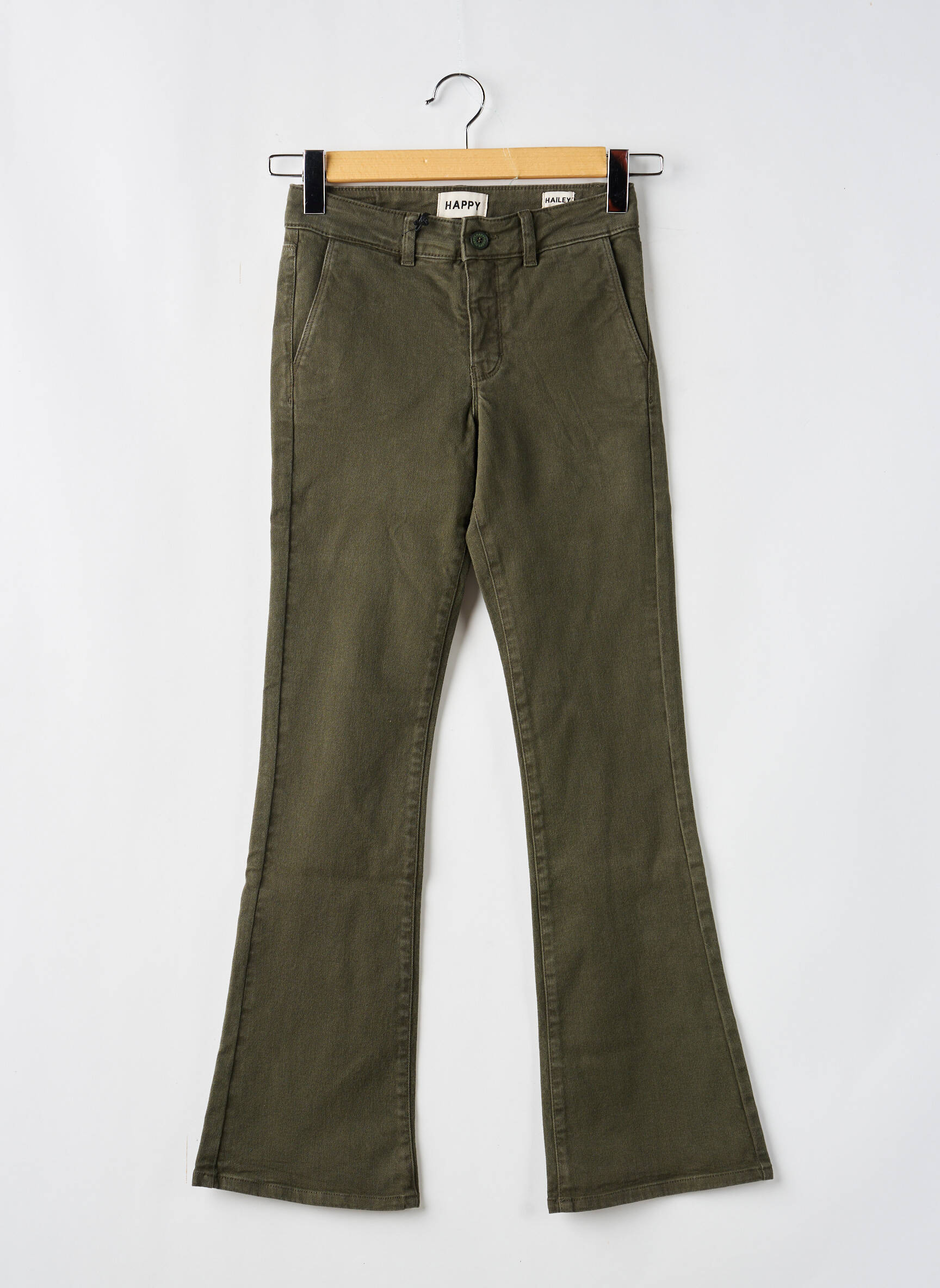 Blugi bootcut talie înaltă talie înaltă verde HAPPY femeie
