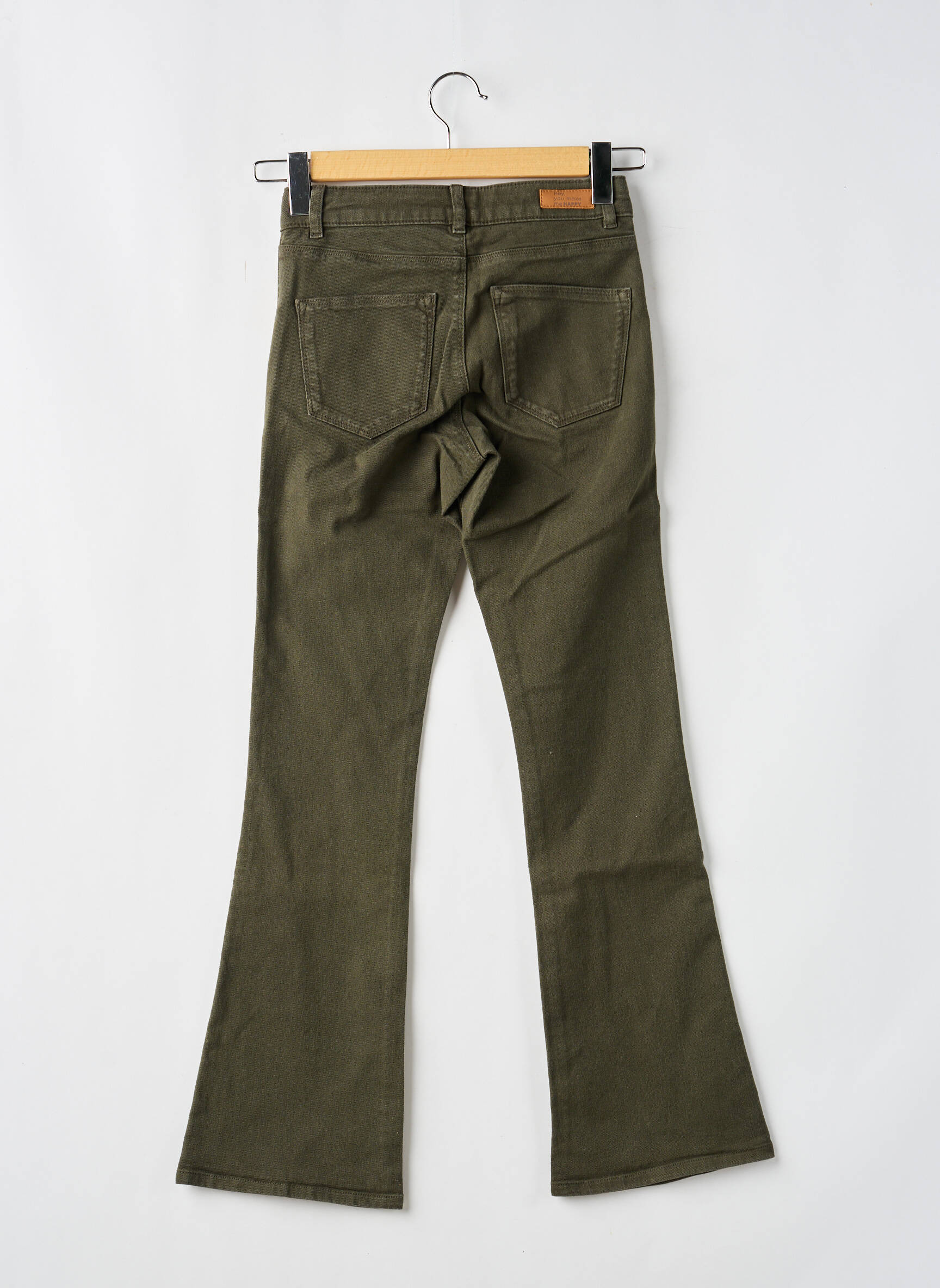 Blugi bootcut talie înaltă talie înaltă verde HAPPY femeie