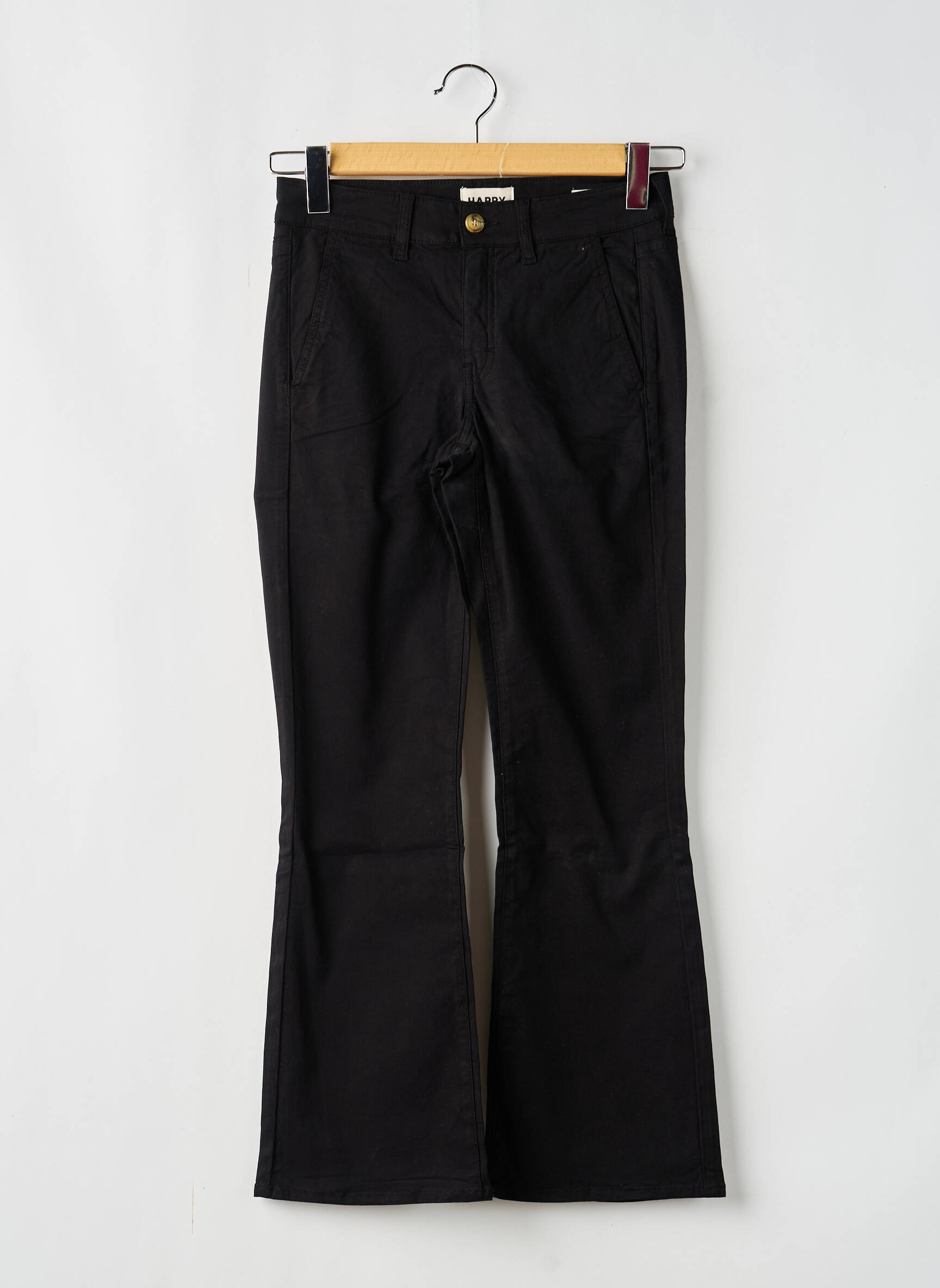 Pantalon evazat mărime normală mărime normală negru HAPPY femeie