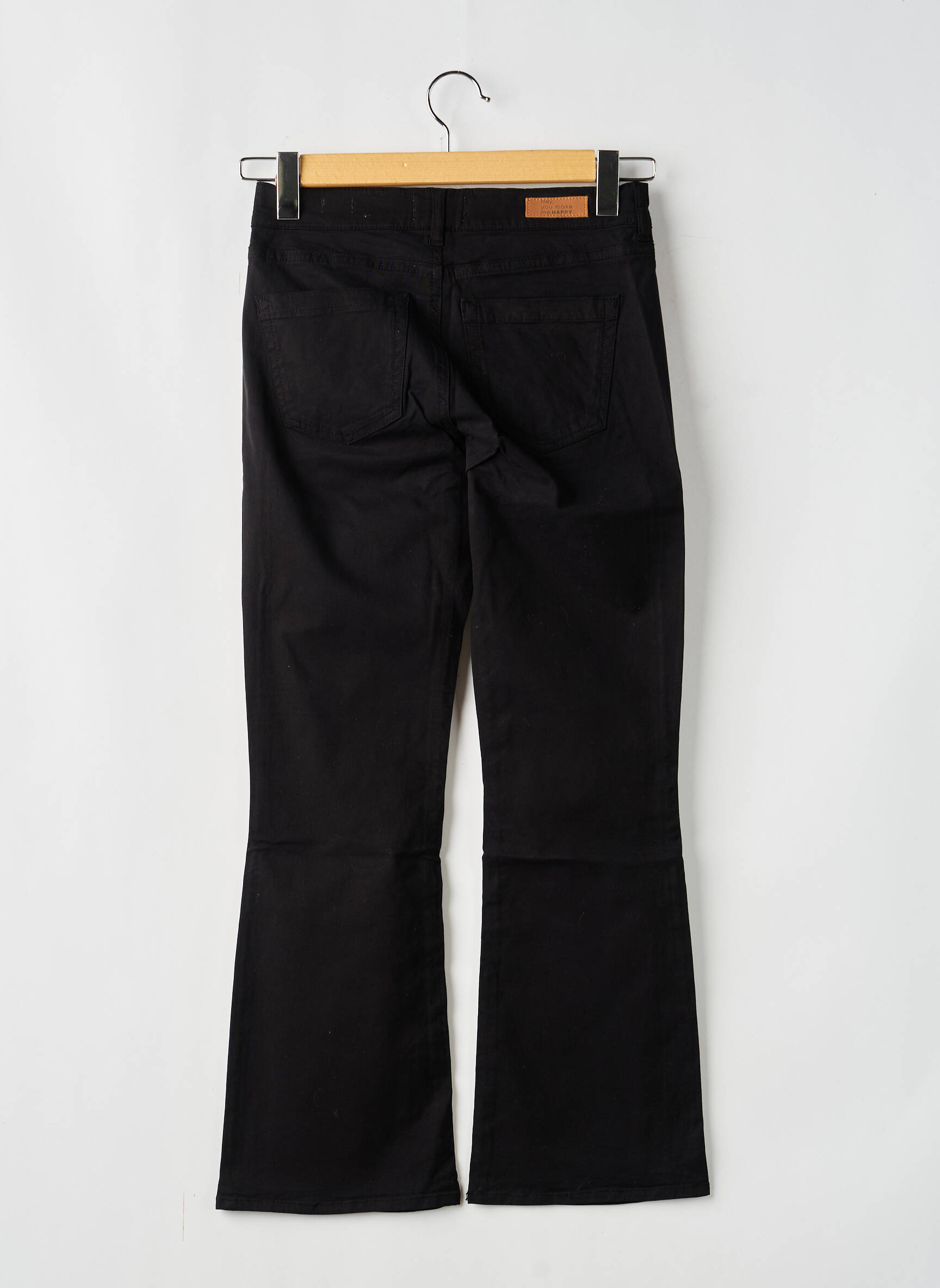 Pantalon evazat mărime normală mărime normală negru HAPPY femeie