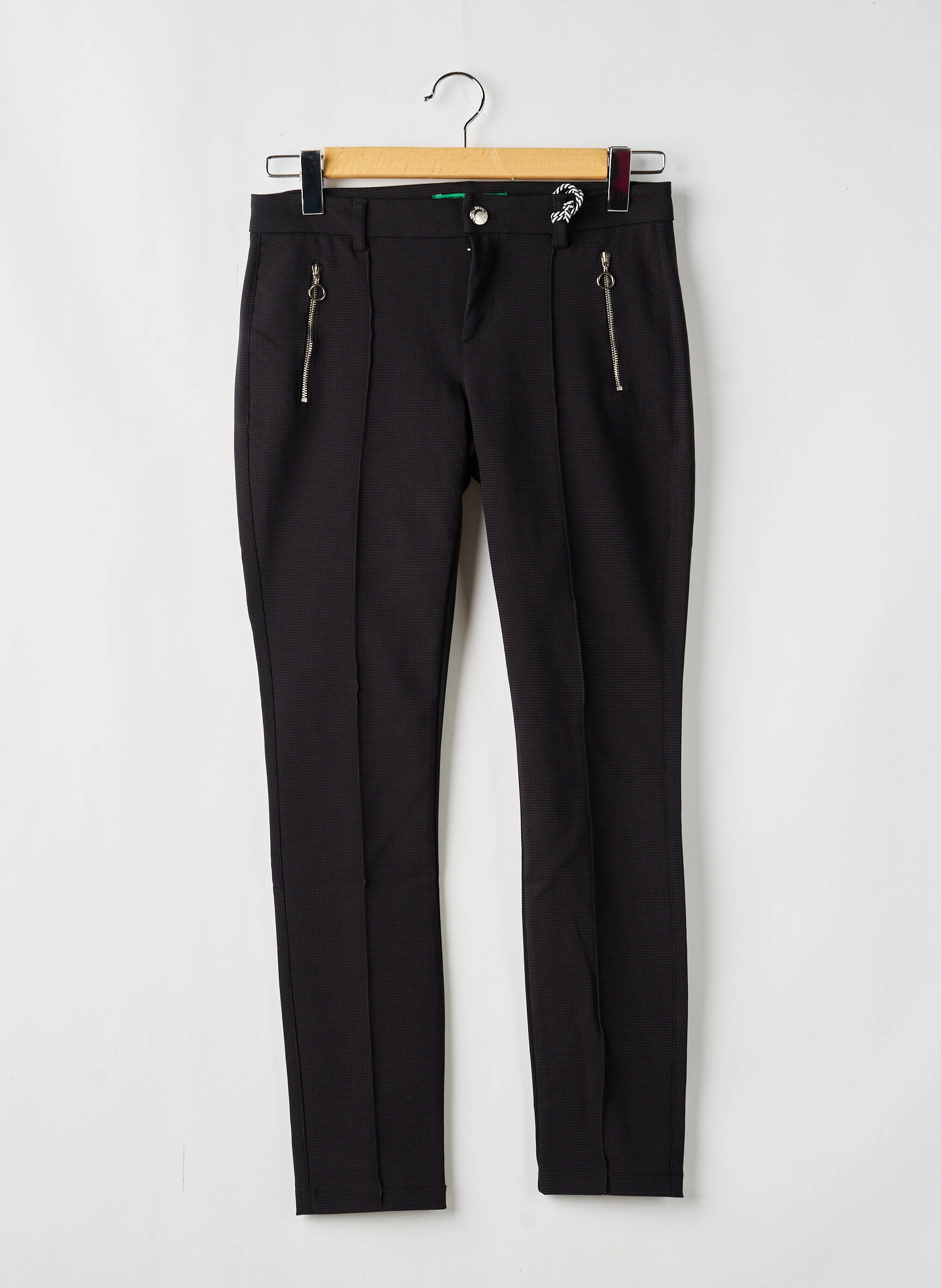 Pantalon 7/8 talie cu cleme mărime normală negru STREET ONE femeie