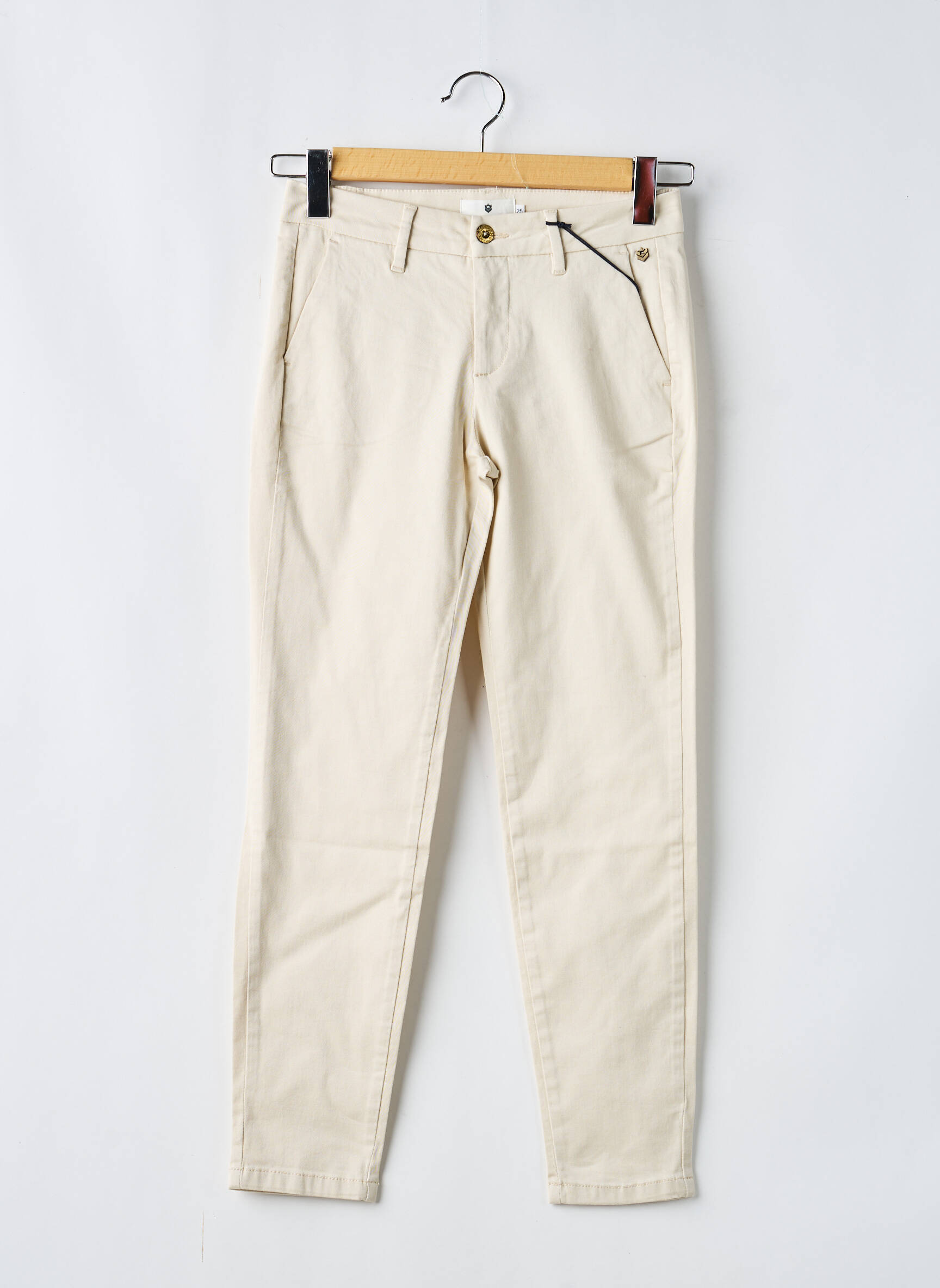 Pantalon chino țesătură poplin mărime normală bej FREEMAN T.PORTER femeie