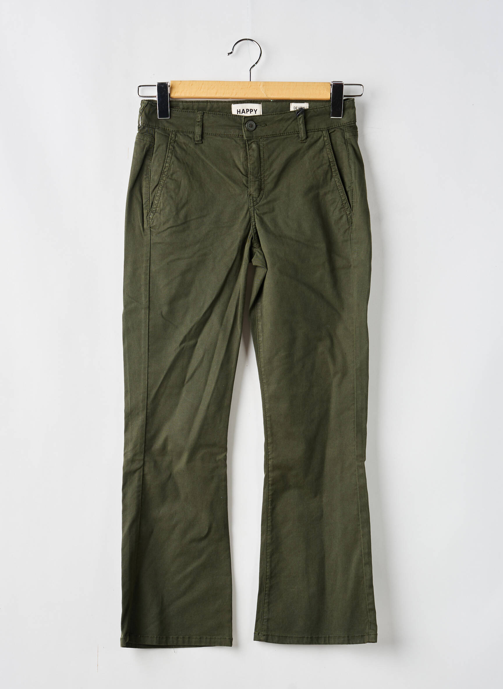 Pantalon evazat mărime normală mărime normală verde HAPPY femeie
