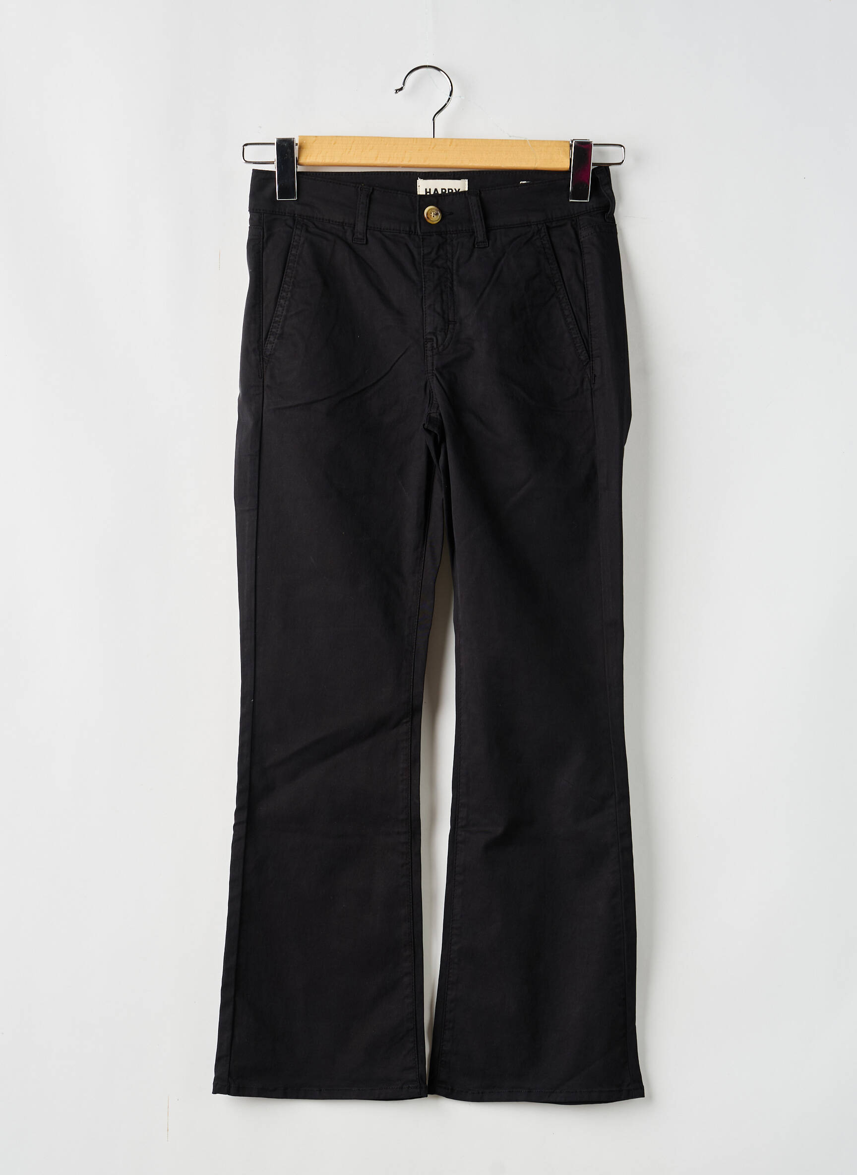 Pantalon evazat mărime normală mărime normală negru HAPPY femeie