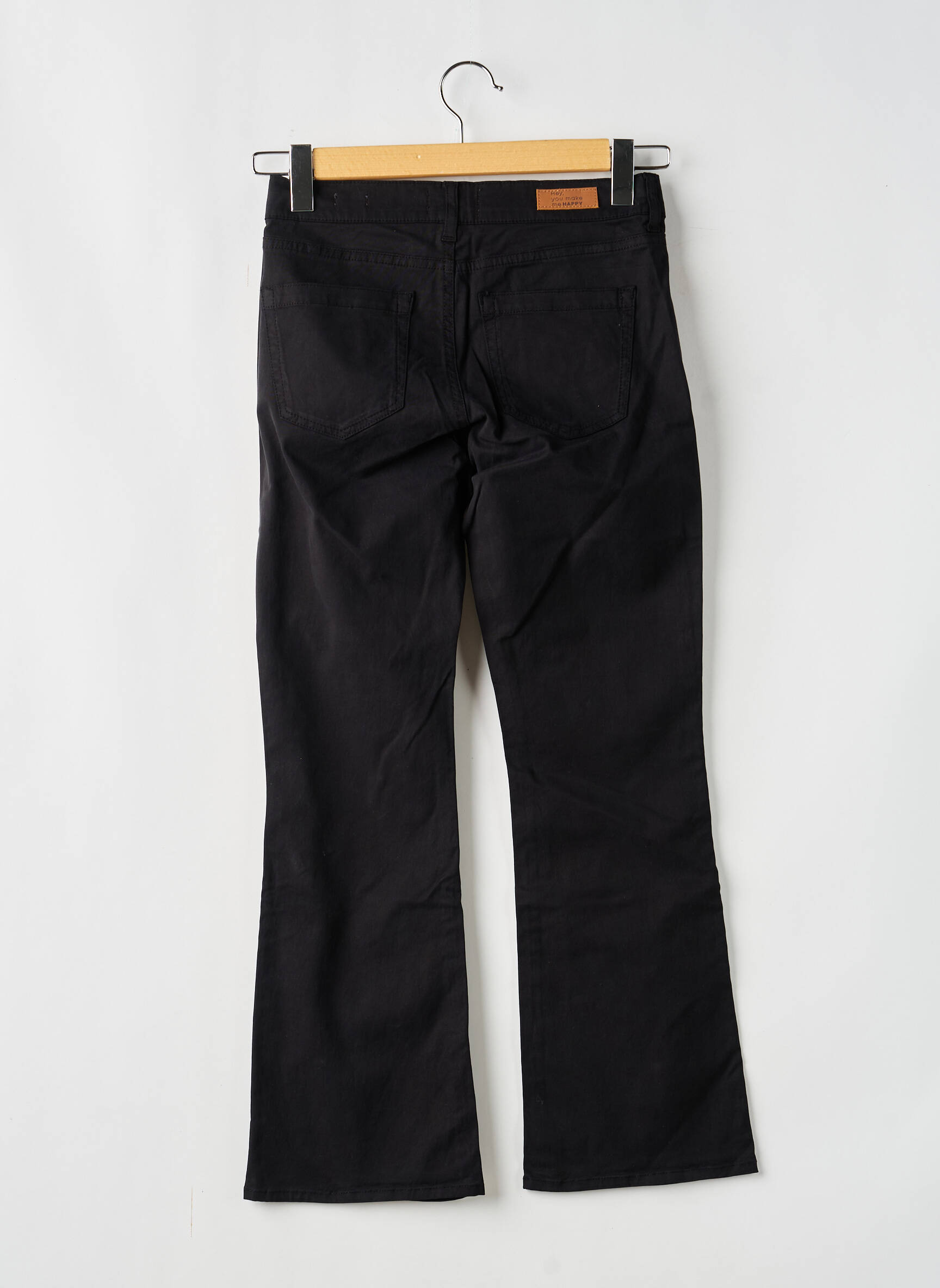 Pantalon evazat mărime normală mărime normală negru HAPPY femeie