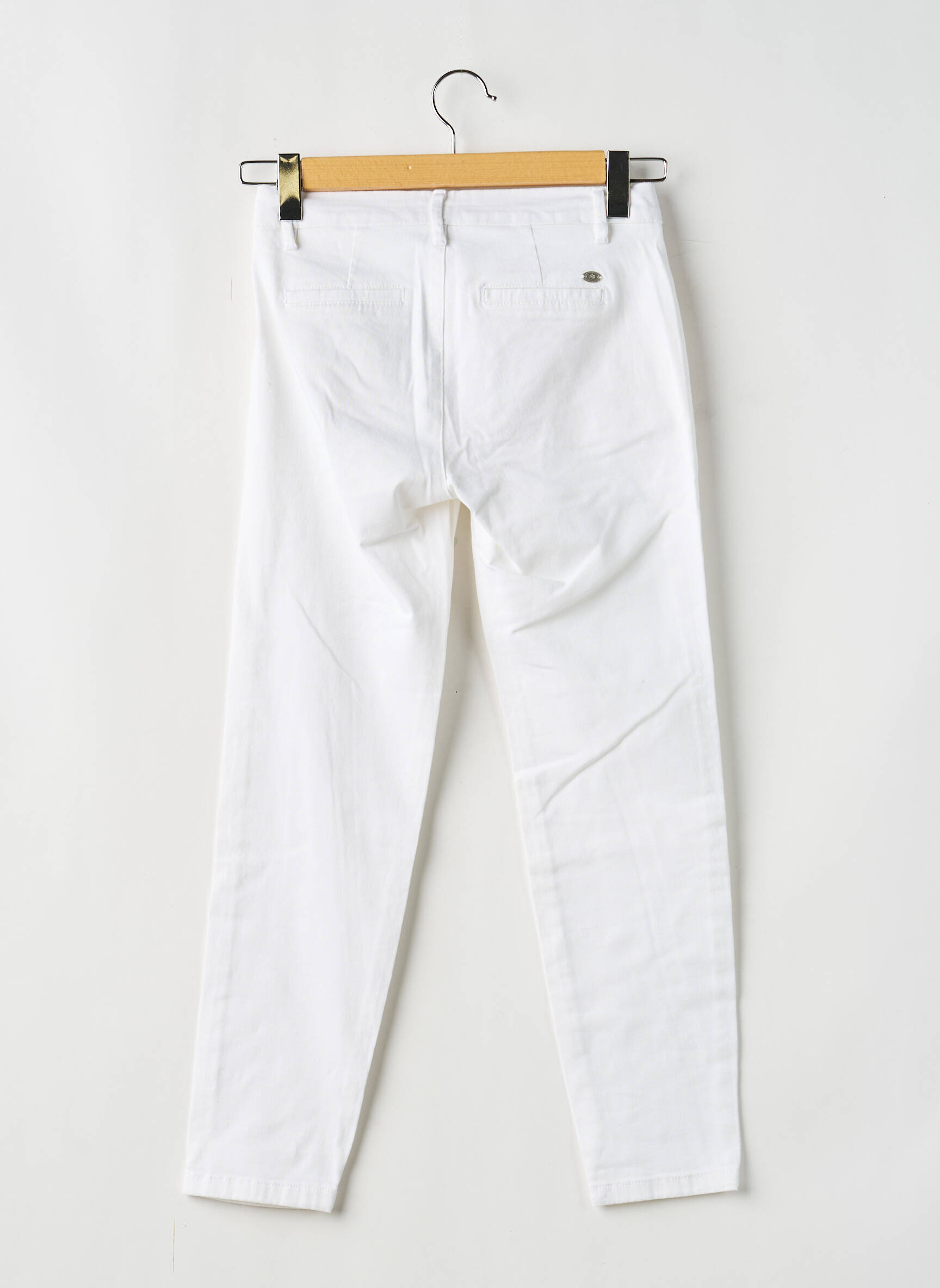 Pantalon chino țesătură poplin mărime normală alb FREEMAN T.PORTER femeie