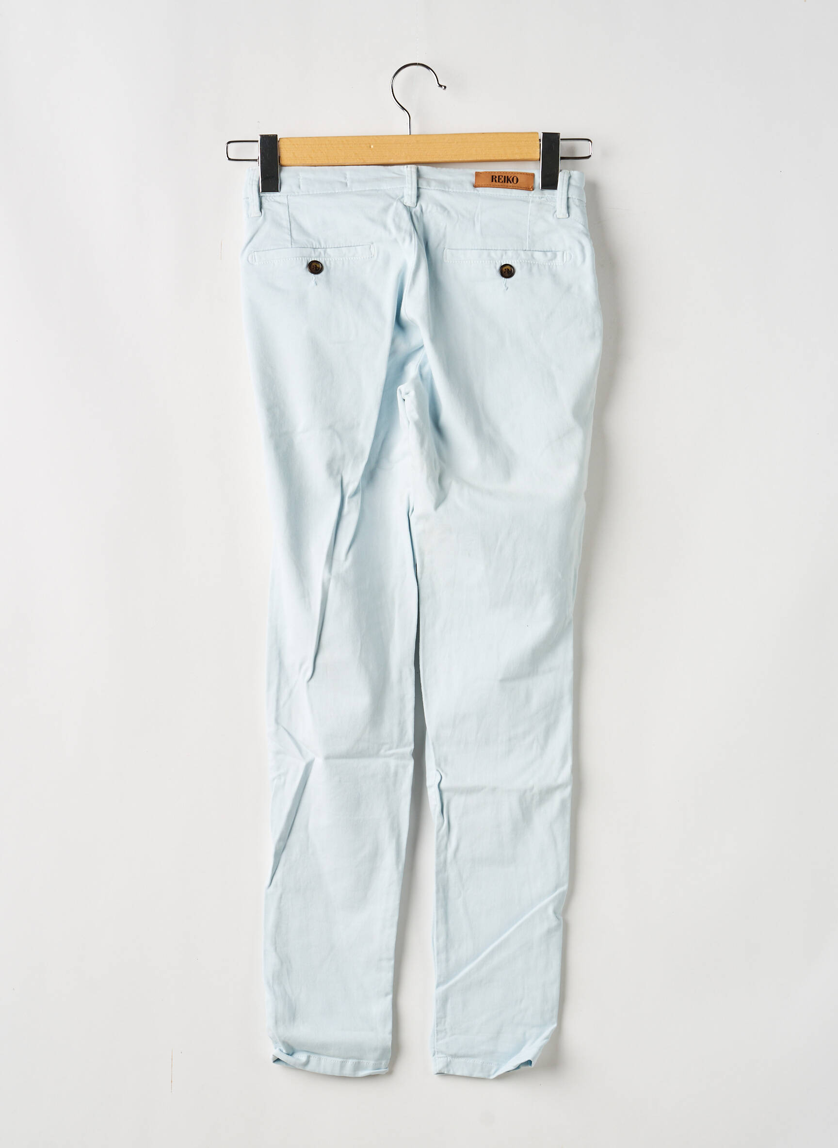 Pantalon chino țesătură poplin mărime normală albastru REIKO femeie