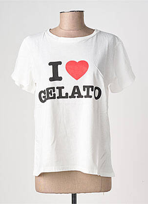 Tricou serigrafie mâneci scurte alb ALTAMIRA femeie