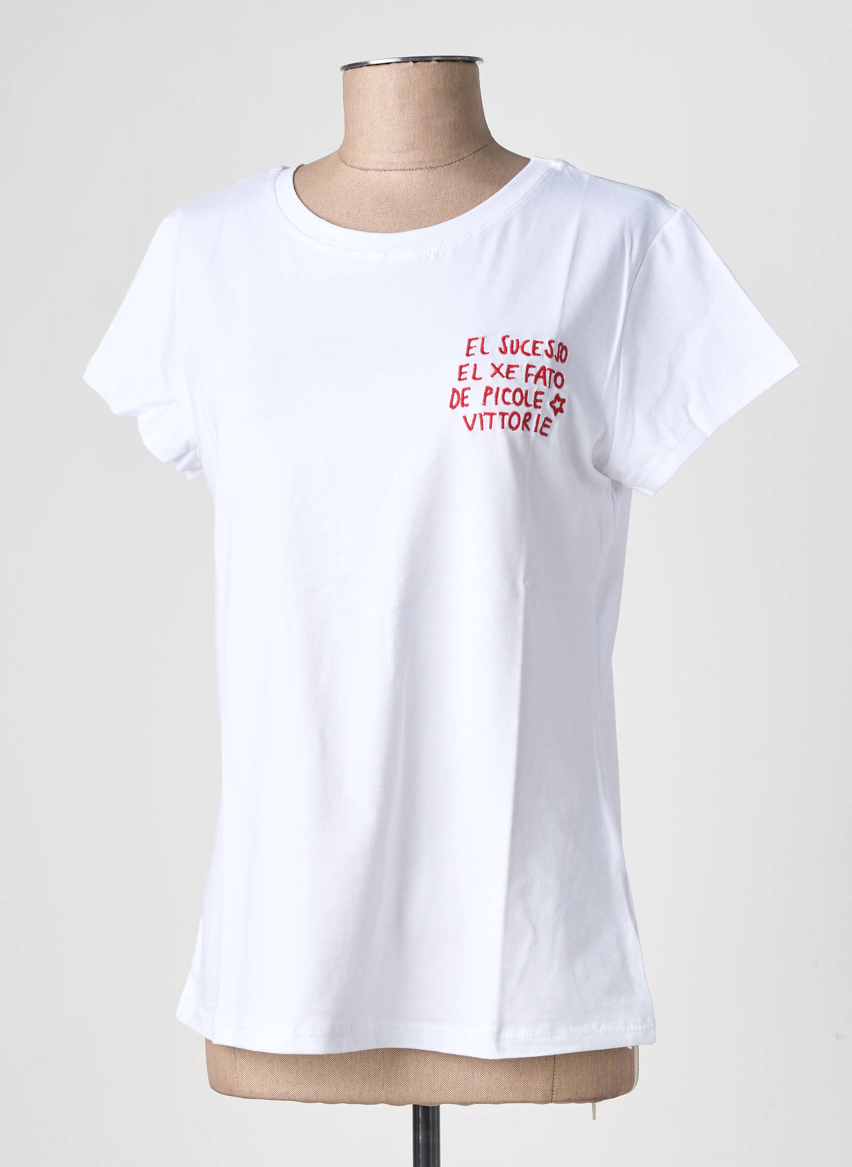 Tricou elasticitate mâneci scurte alb CIVICO 1 femeie