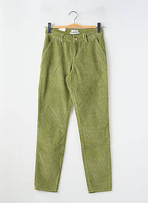 Pantalon chino închidere cu fermoar sub clapetă cu nasturi mărime normală verde KANOPE femeie