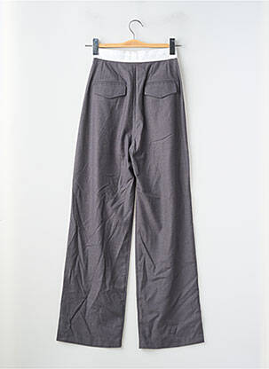 Pantalon larg talie cu cleme talie înaltă gri SUNCOO femeie