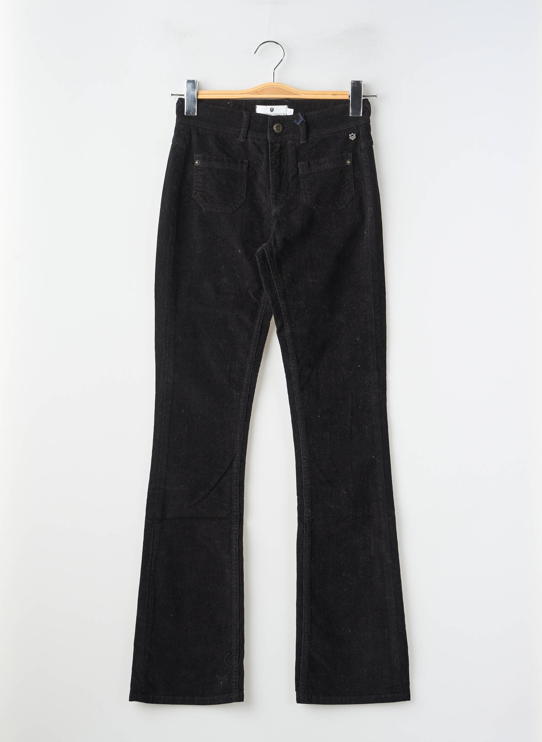 Pantalon evazat elasticitate talie înaltă negru FREEMAN T.PORTER femeie